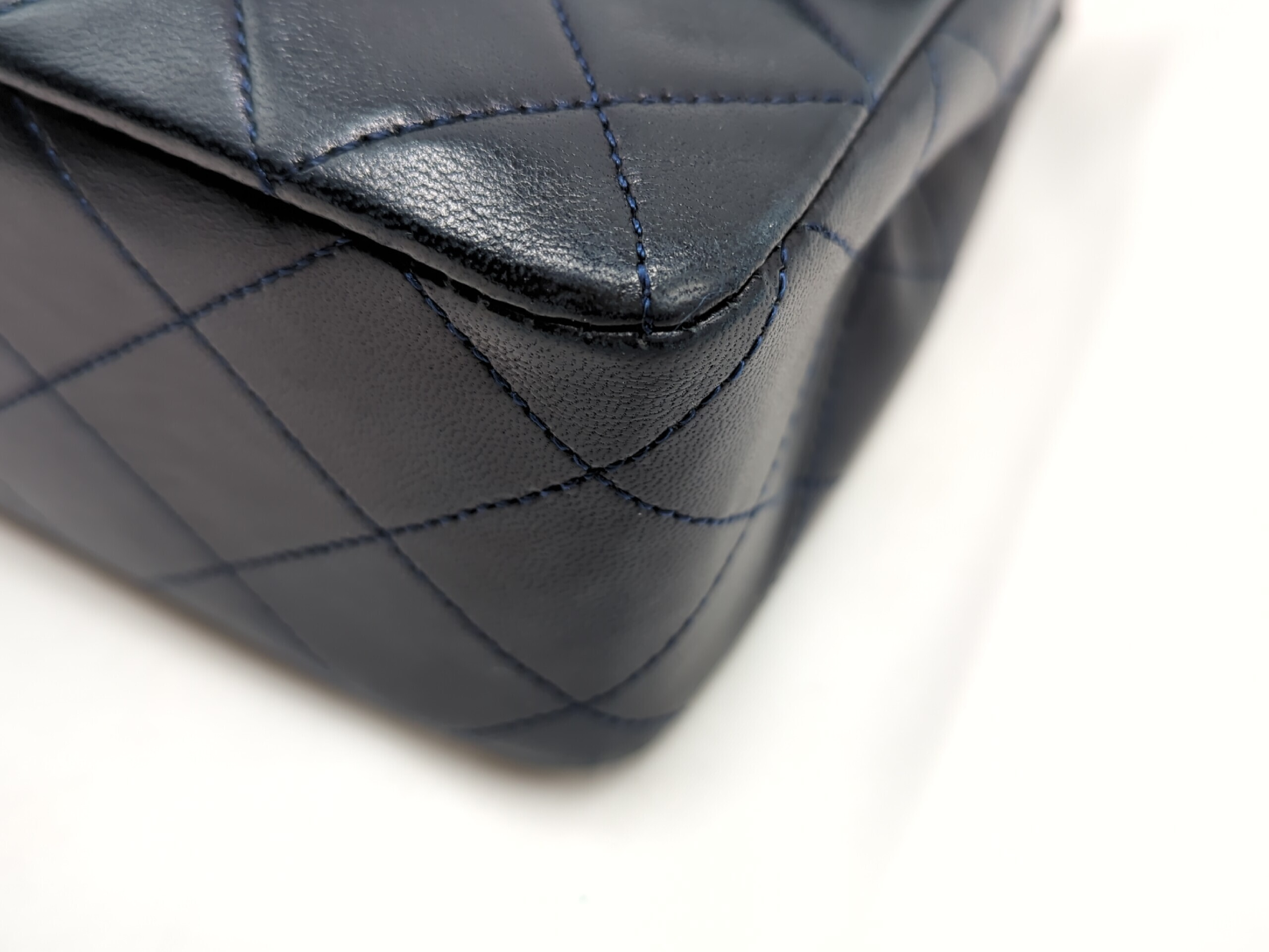 Lambskin Mini Matelassé 20 Shoulder Bag, Navy, Series 1 — view 4
