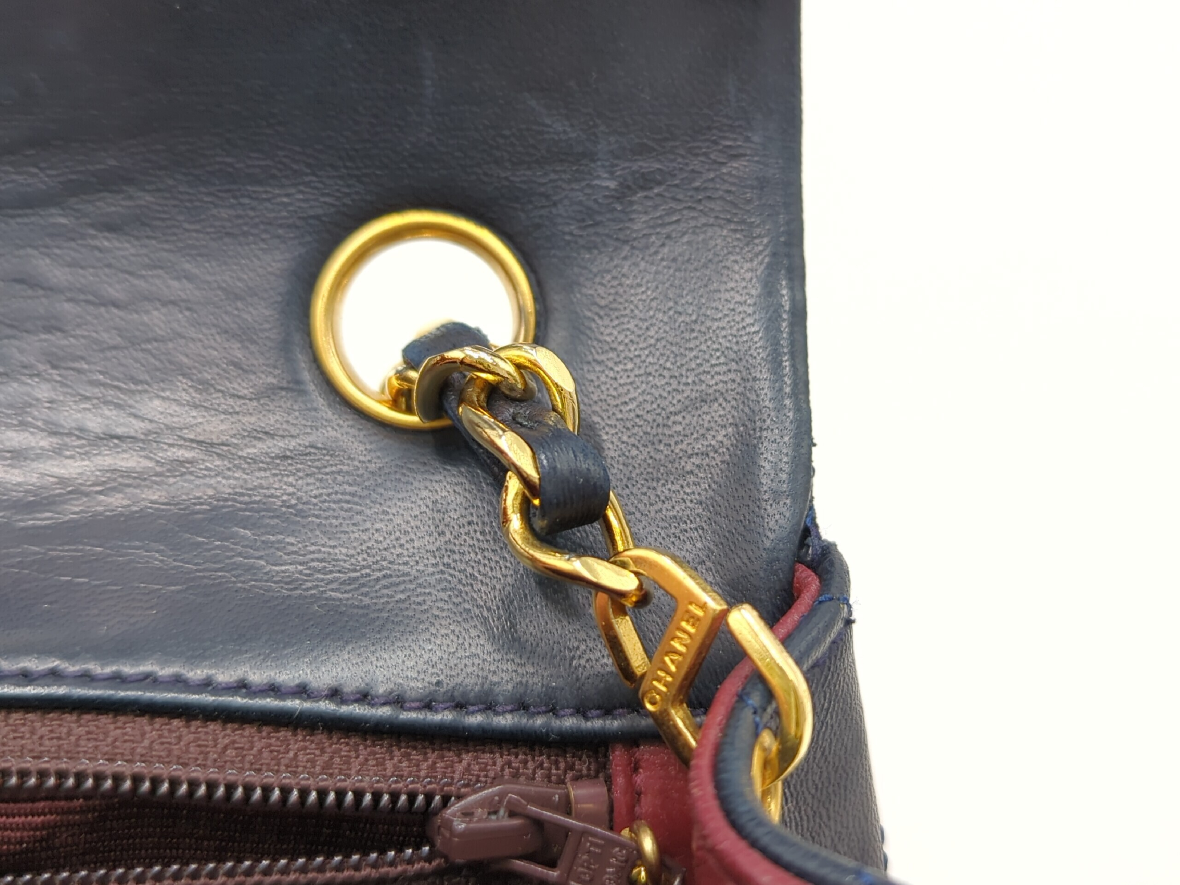 Lambskin Mini Matelassé 20 Shoulder Bag, Navy, Series 1 — view 8