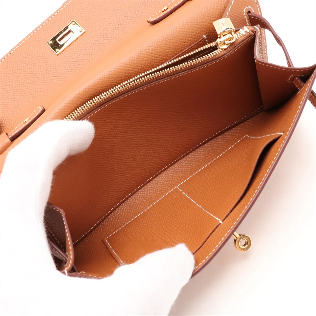 [Individually packaged] Hermes Kelly Wallet Long To Go, Veau Epsom, Gold, Gold Hardware, Z: 2021 — view 6