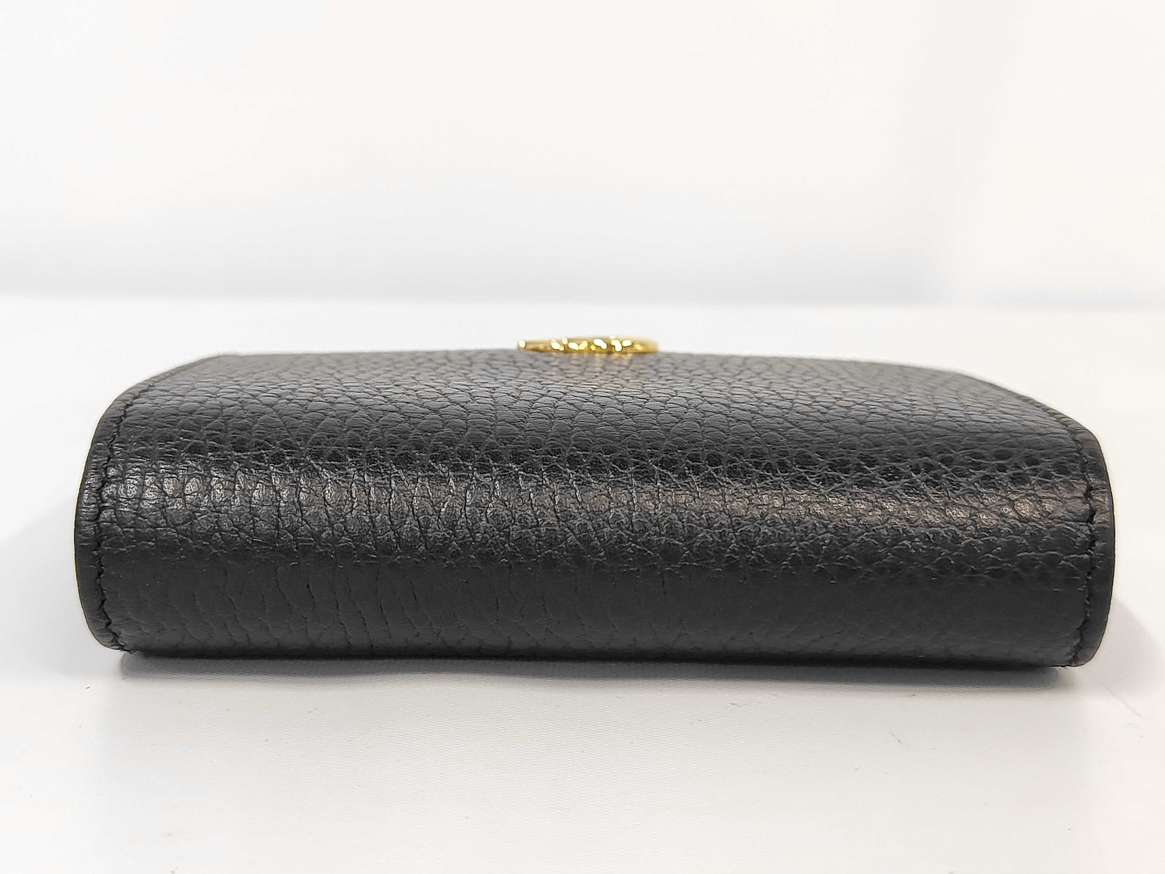 GG Marmont Leather Folding Wallet, Black — view 6