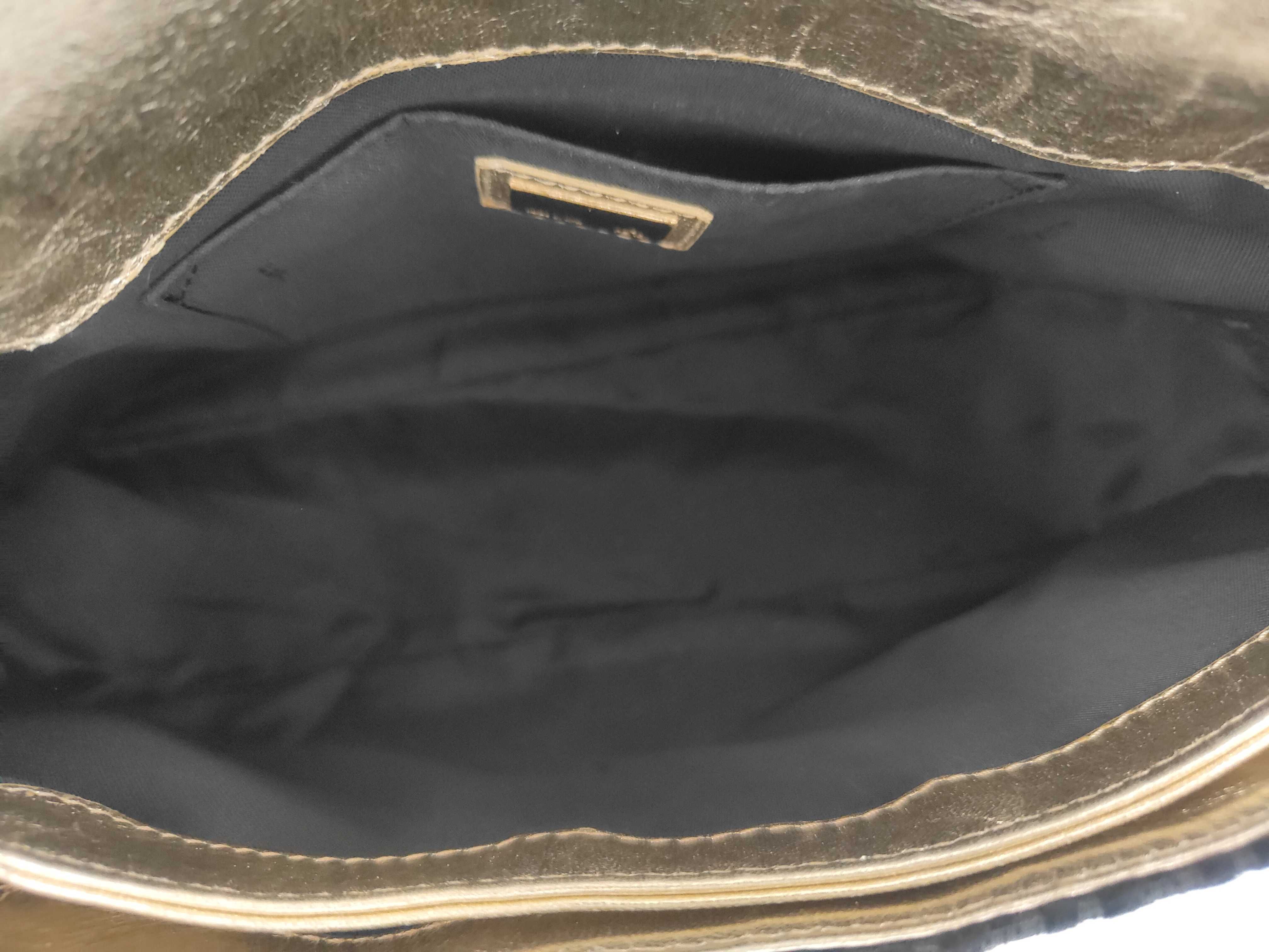 Zucchino Suede Jacquard Gold Shoulder Bag — view 8