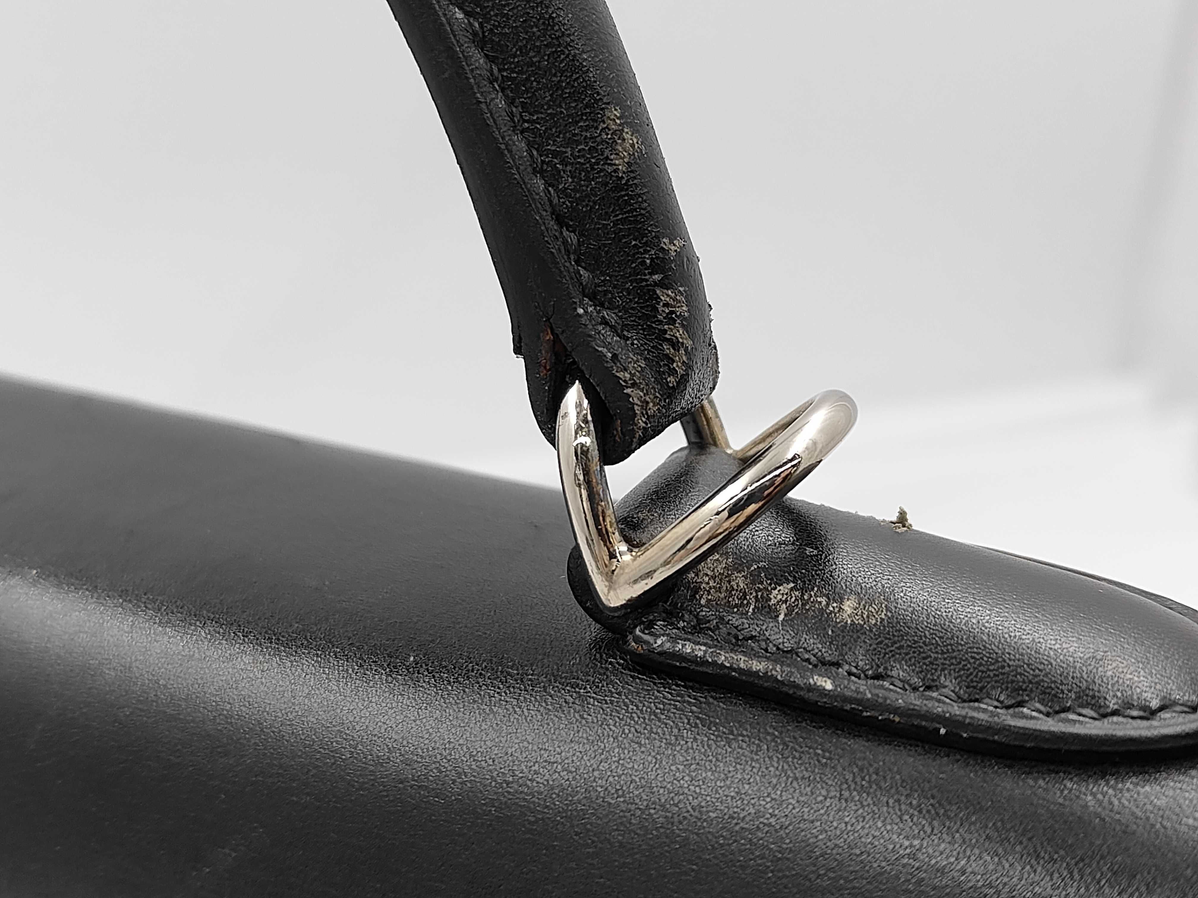Kelly Laqui 40 Box Calf x Toile Black Silver Hardware H Handbag — view 5