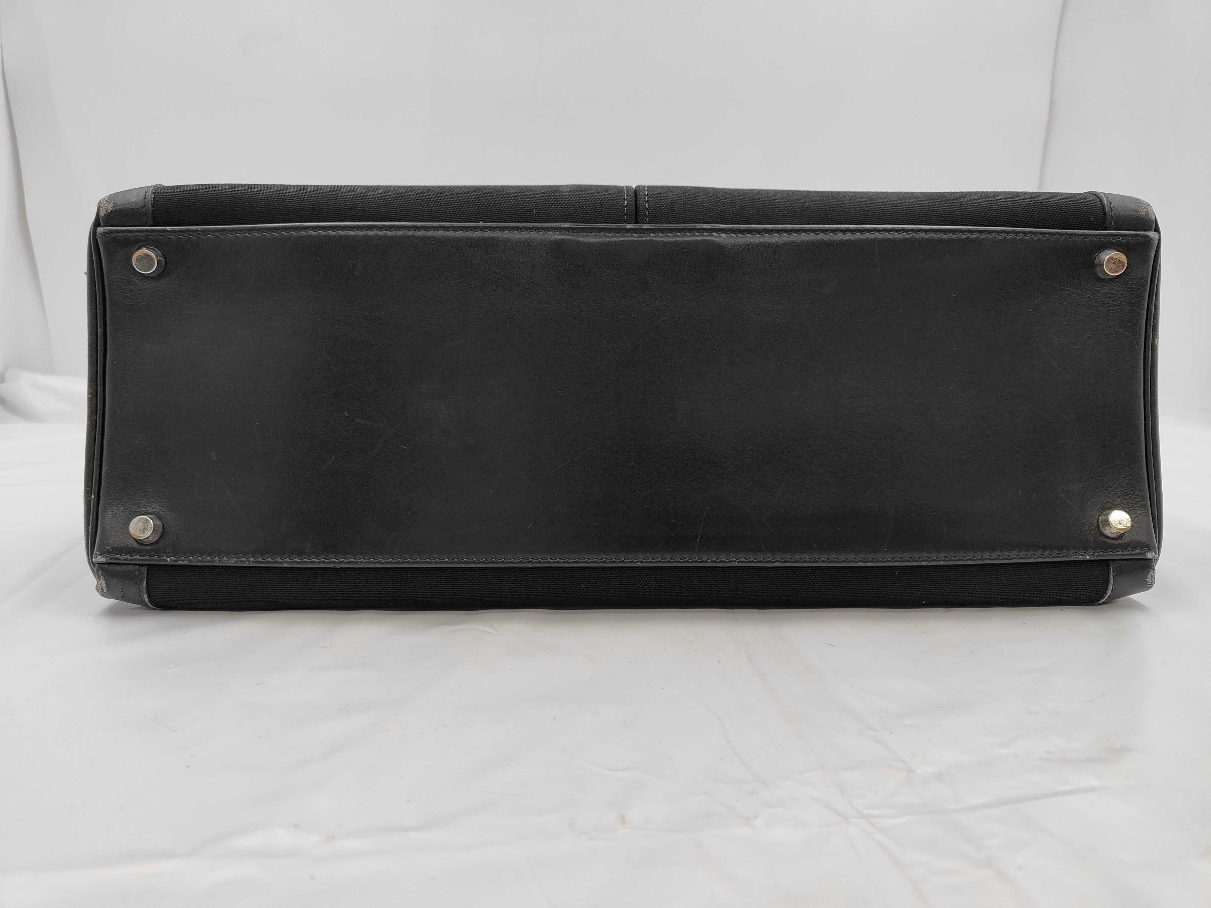 Kelly Laqui 40 Box Calf x Toile Black Silver Hardware H Handbag — view 7