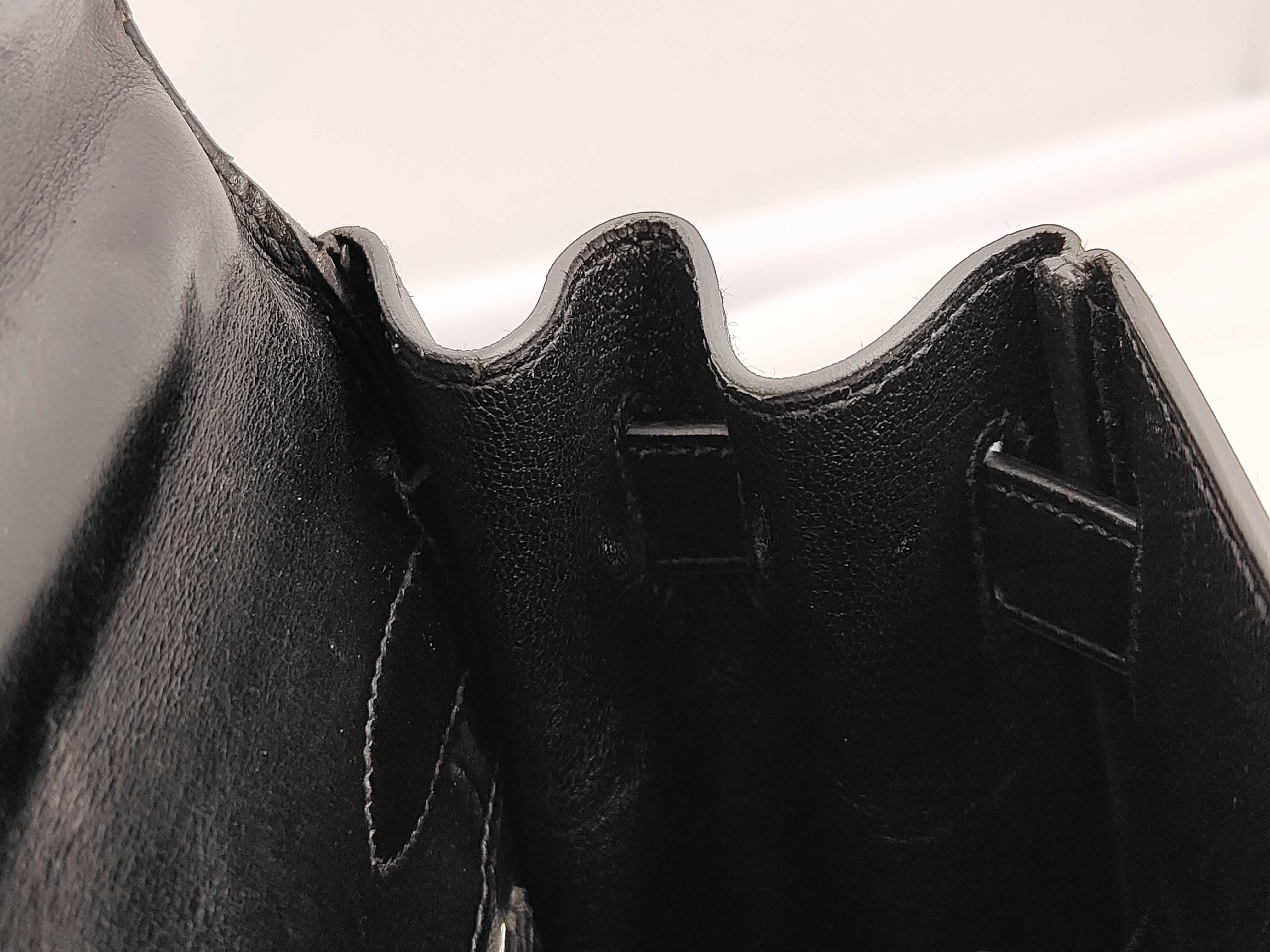 Kelly Laqui 40 Box Calf x Toile Black Silver Hardware H Handbag — view 9