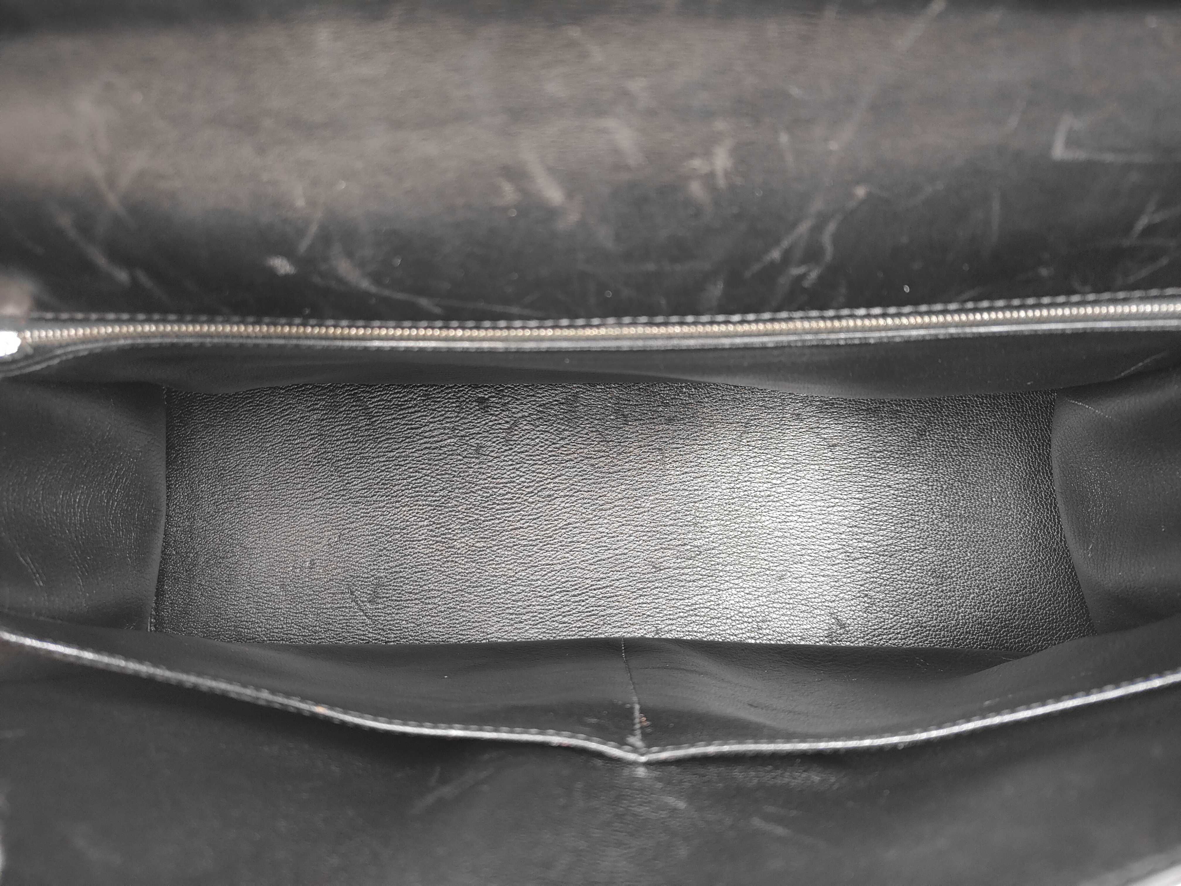 Kelly Laqui 40 Box Calf x Toile Black Silver Hardware H Handbag — view 10