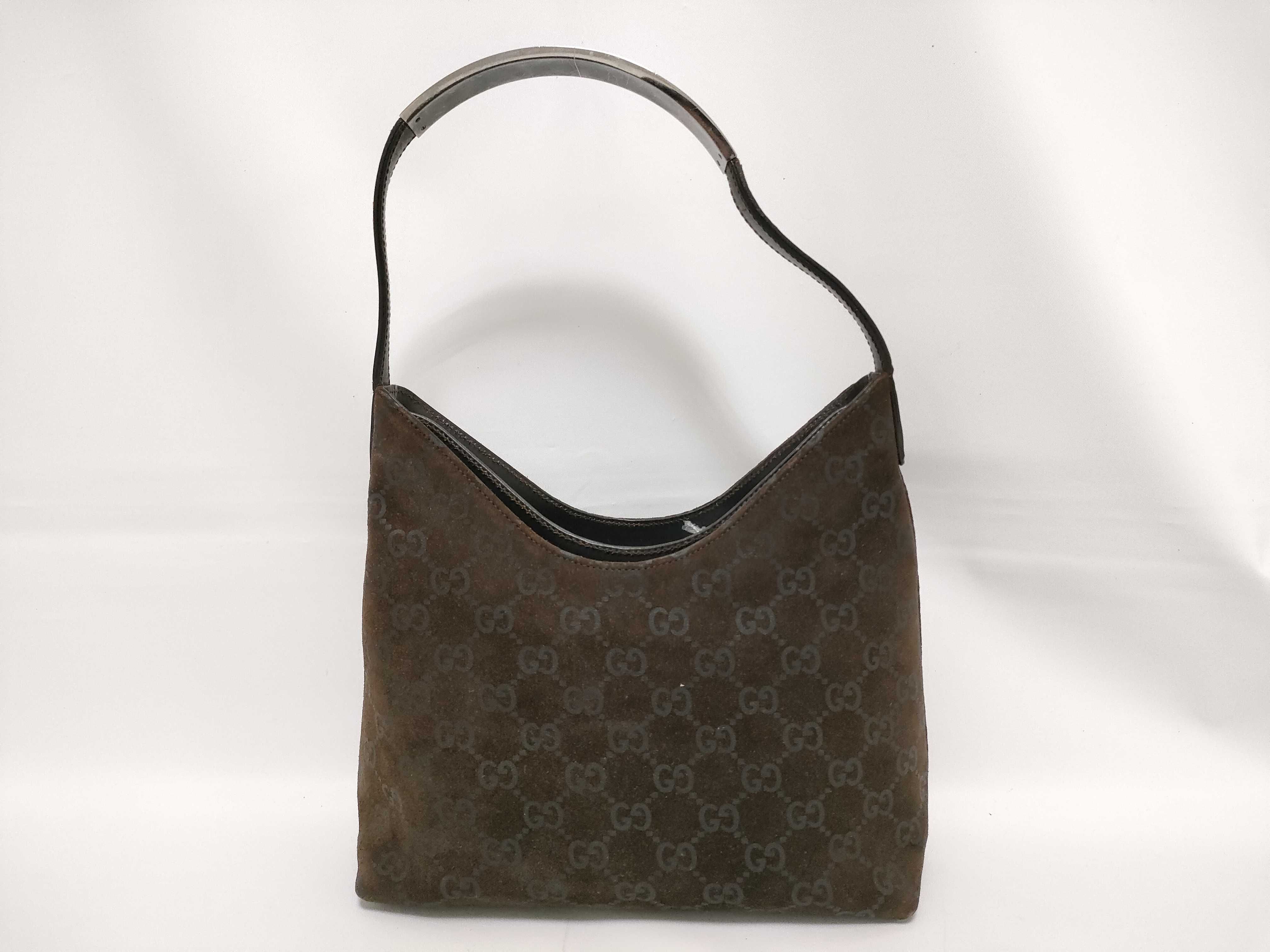 GG Gucci G Velour One-Shoulder Bag Brown Shoulder Bag