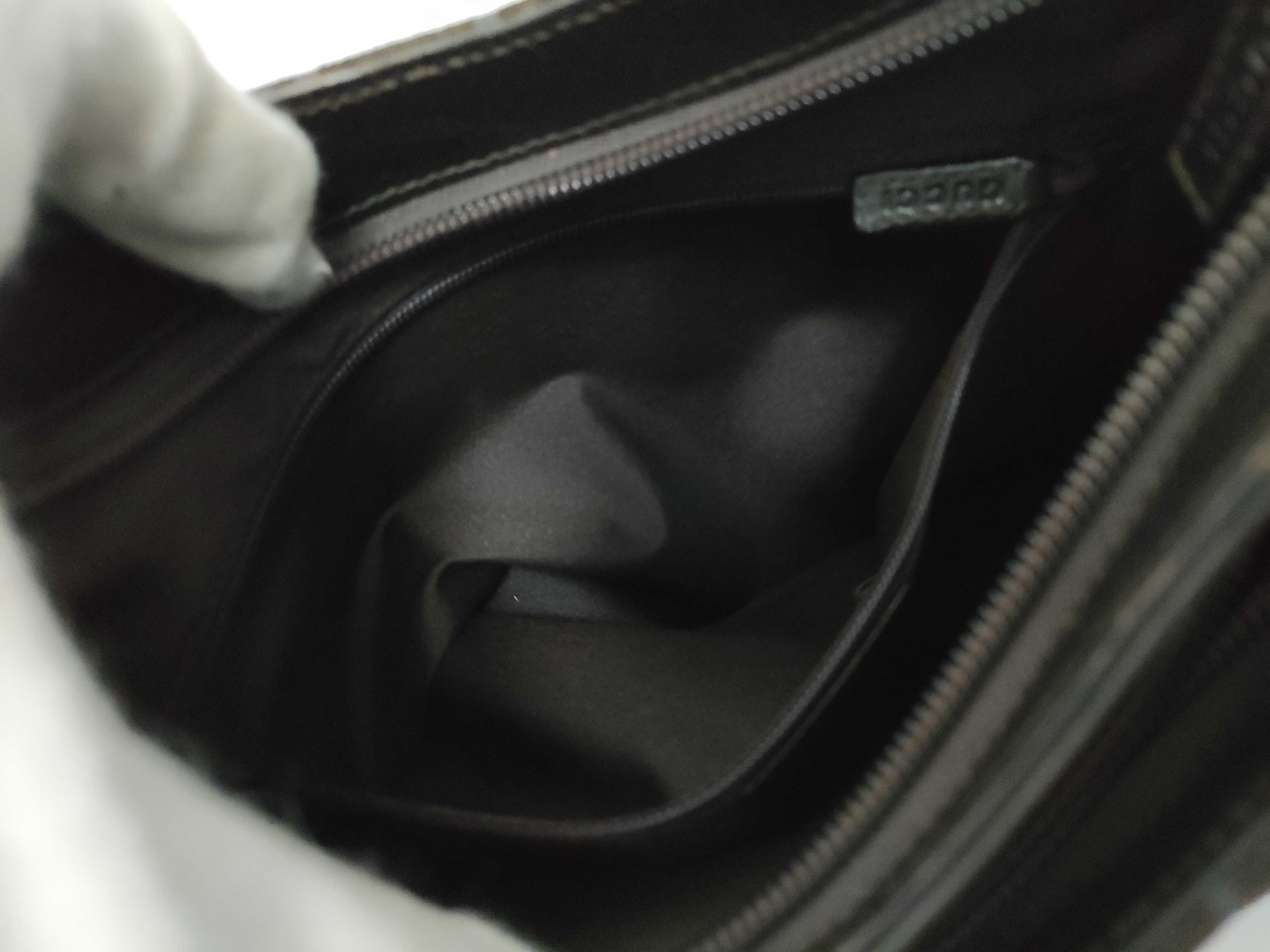 GG Gucci G Velour One-Shoulder Bag Brown Shoulder Bag — view 14