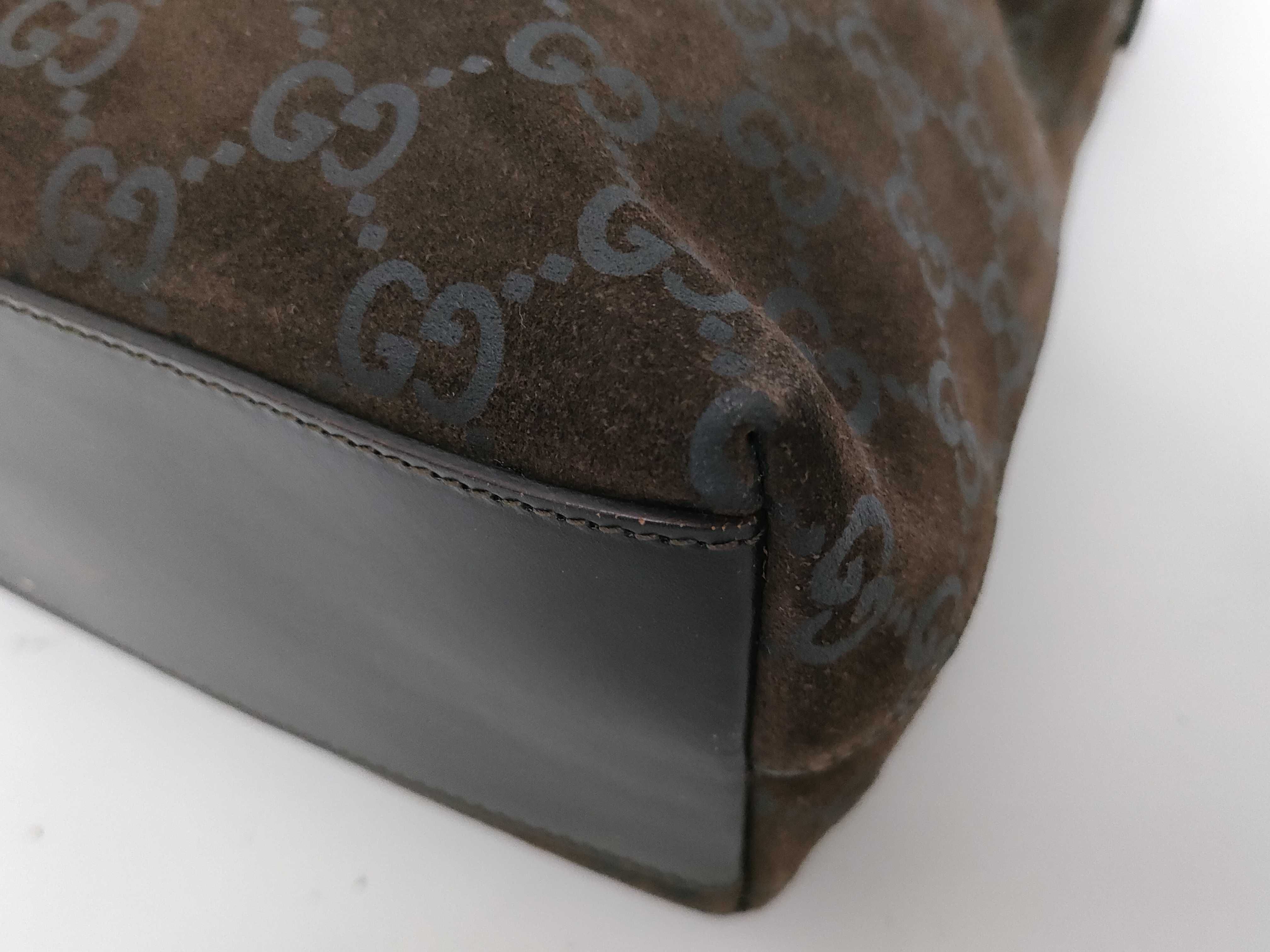 GG Gucci G Velour One-Shoulder Bag Brown Shoulder Bag — view 4