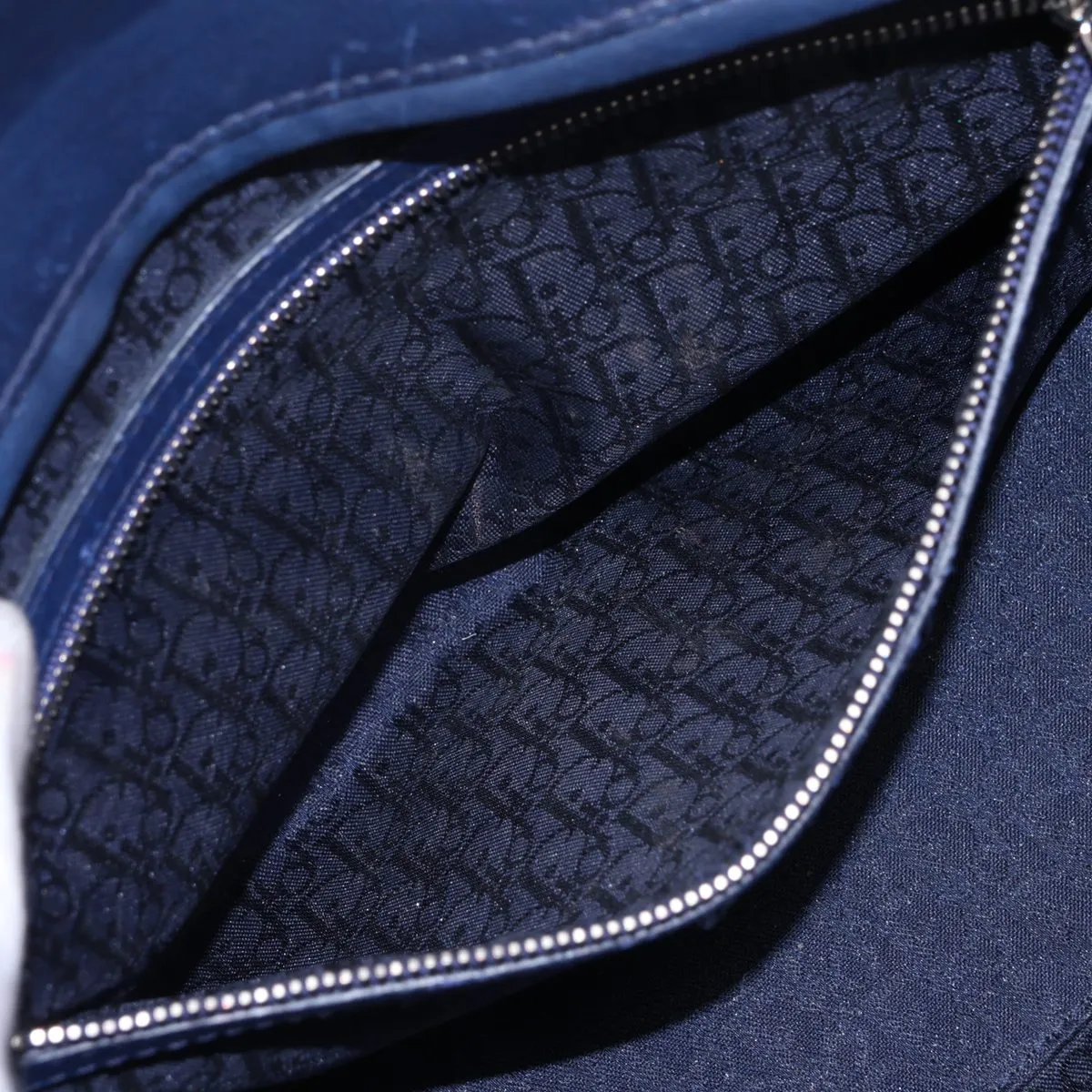 Cannage Lady Dior Large Leather 2-Way Handbag, Navy — view 9
