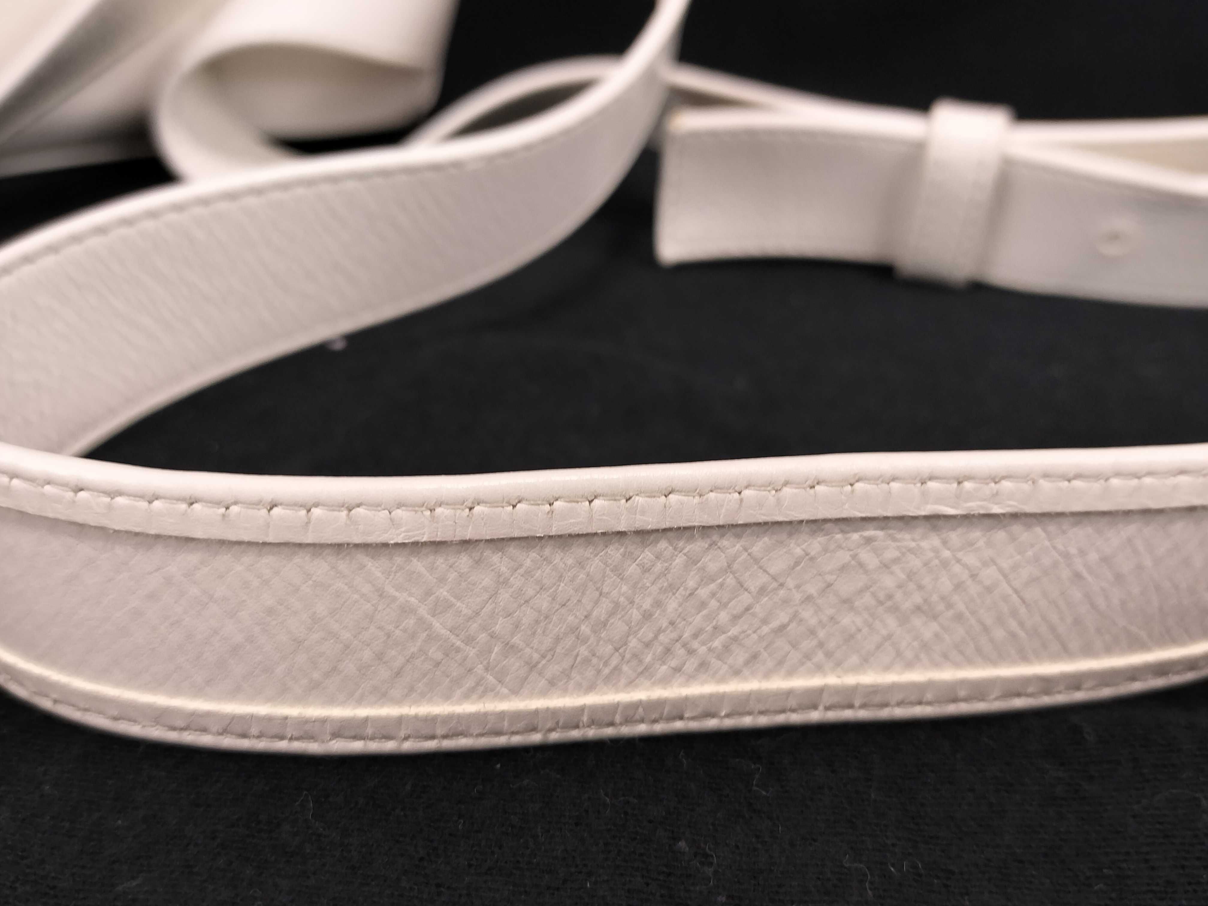 Maxi Intrecciato Cassette Leather Shoulder Bag, White — view 4
