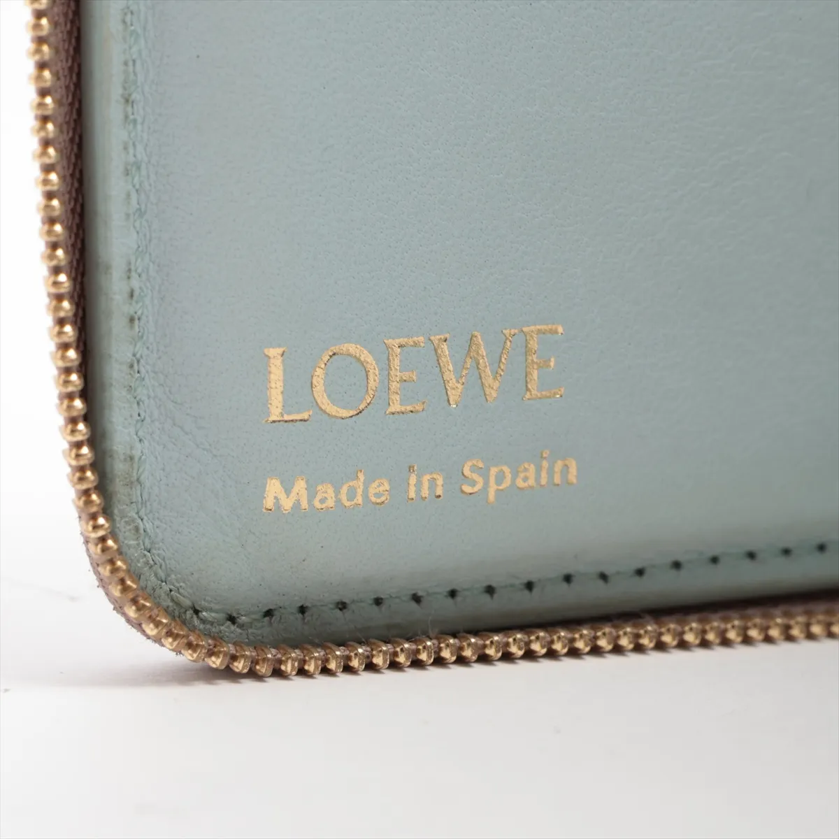 Knot Leather Compact Wallet, Beige — view 6