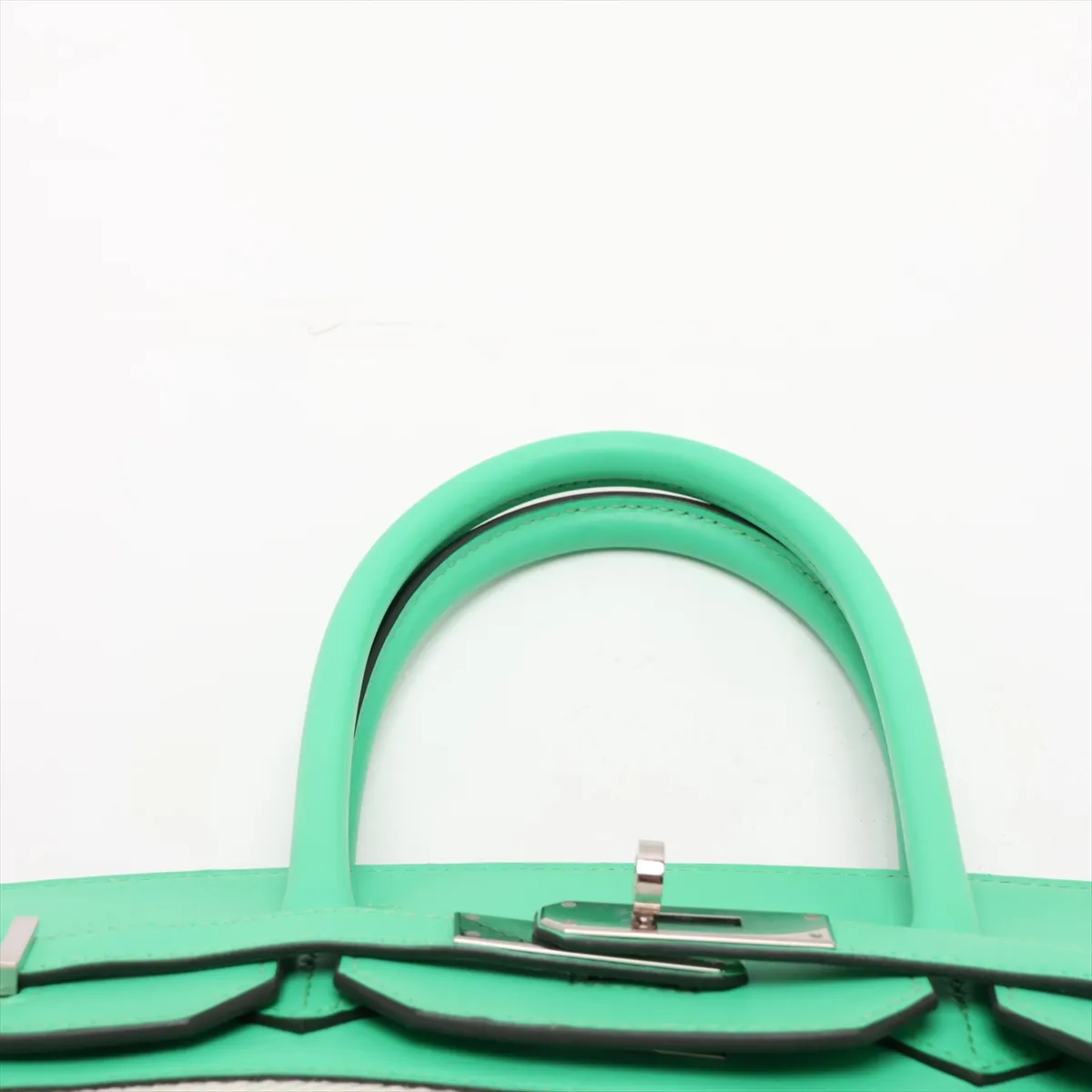 [Individually packaged] Hermes Birkin 35 Frey Twill H x Veau Swift Mint x Beige Silver Hardware B: 2023 — view 6