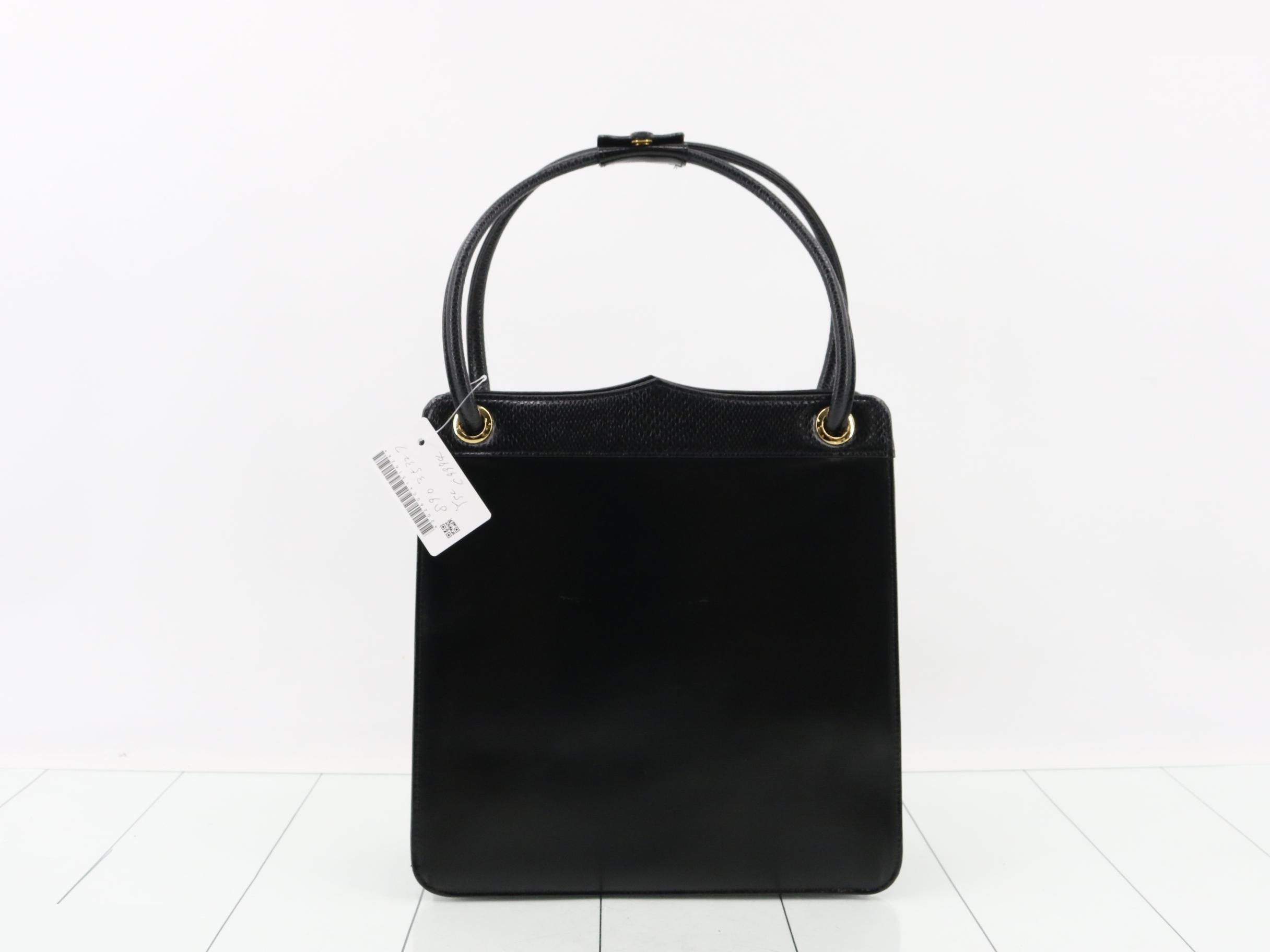 Lizard-embossed leather combination handbag — view 2
