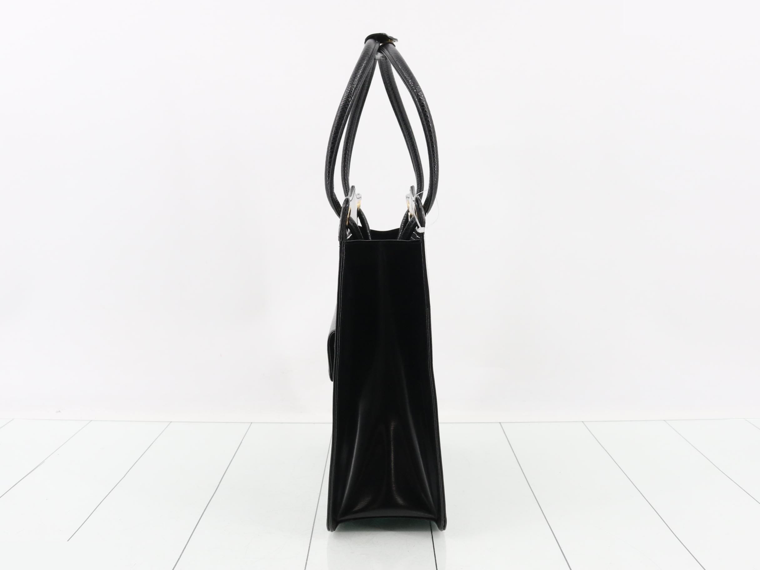 Lizard-embossed leather combination handbag — view 3
