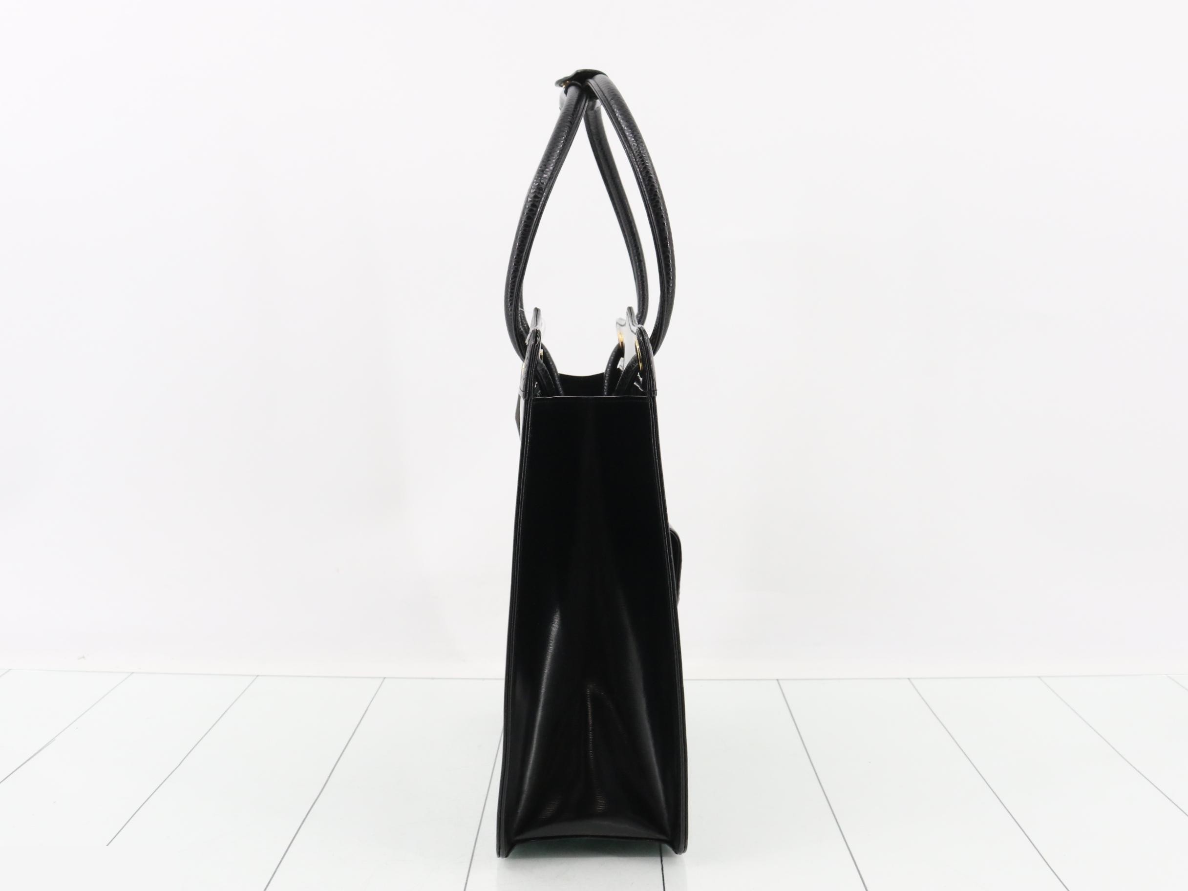 Lizard-embossed leather combination handbag — view 4