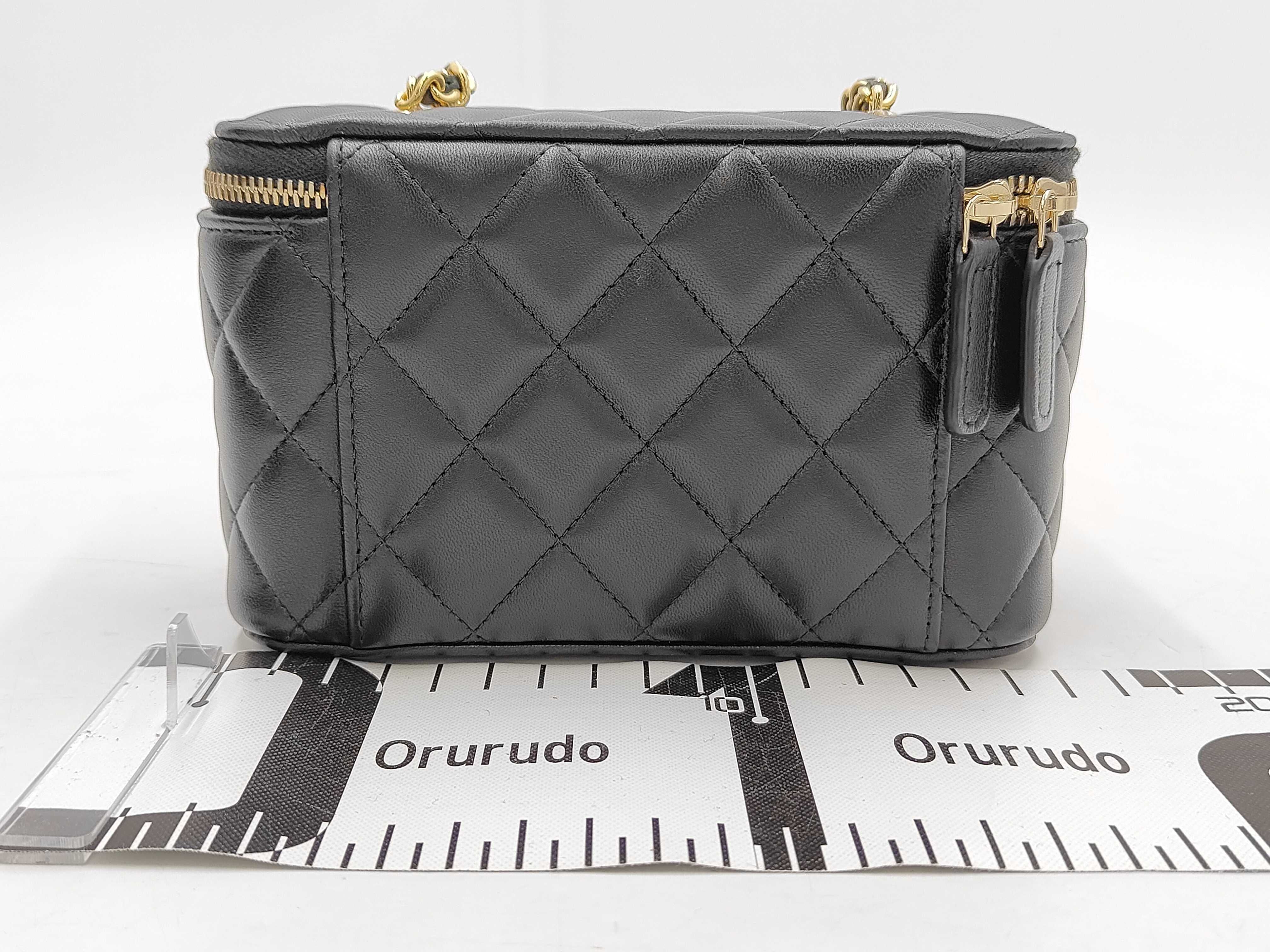 Matelassé Chain Shoulder Camera Bag, Black Lambskin, Playing Card Motif Shoulder Bag — view 2