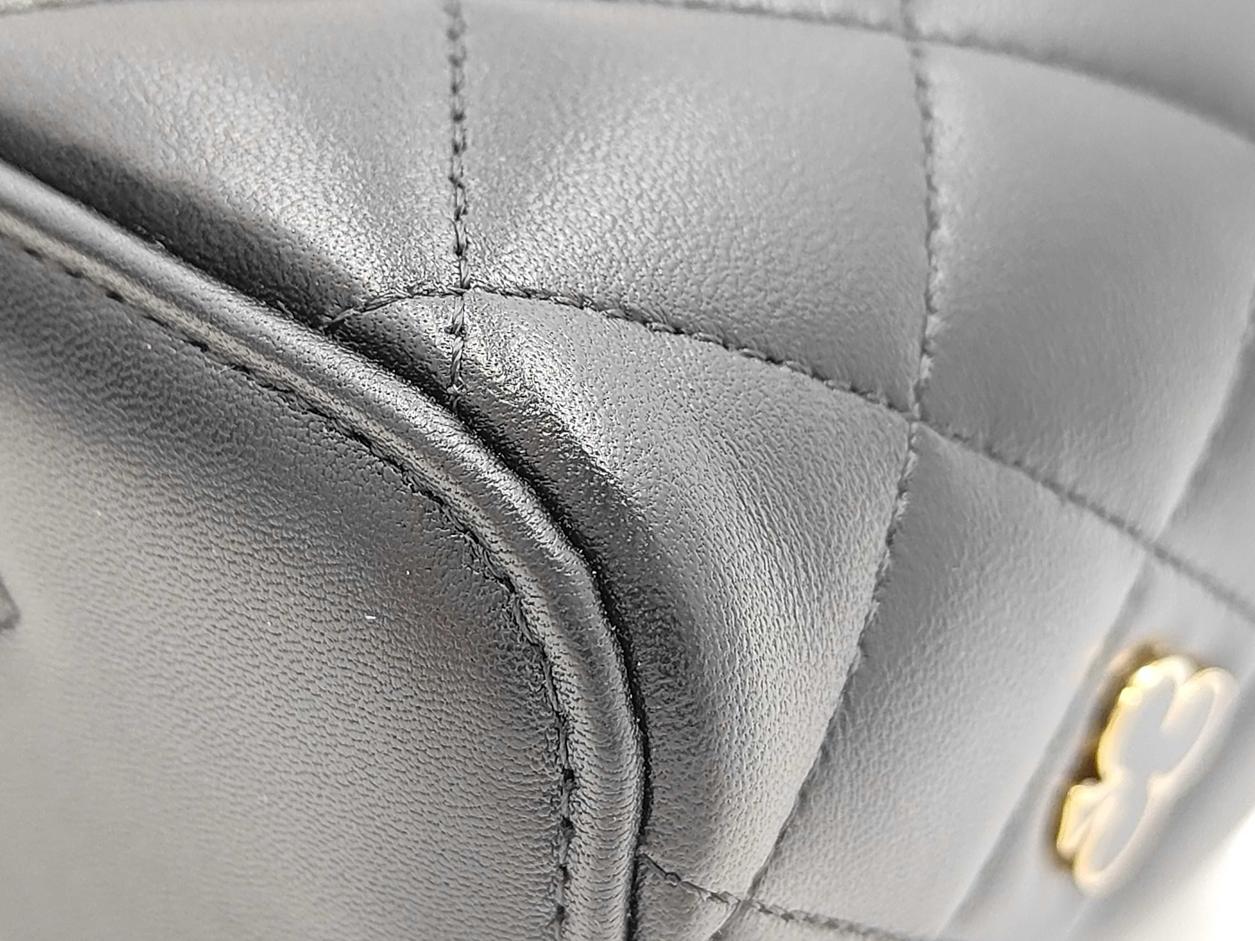Matelassé Chain Shoulder Camera Bag, Black Lambskin, Playing Card Motif Shoulder Bag — view 7