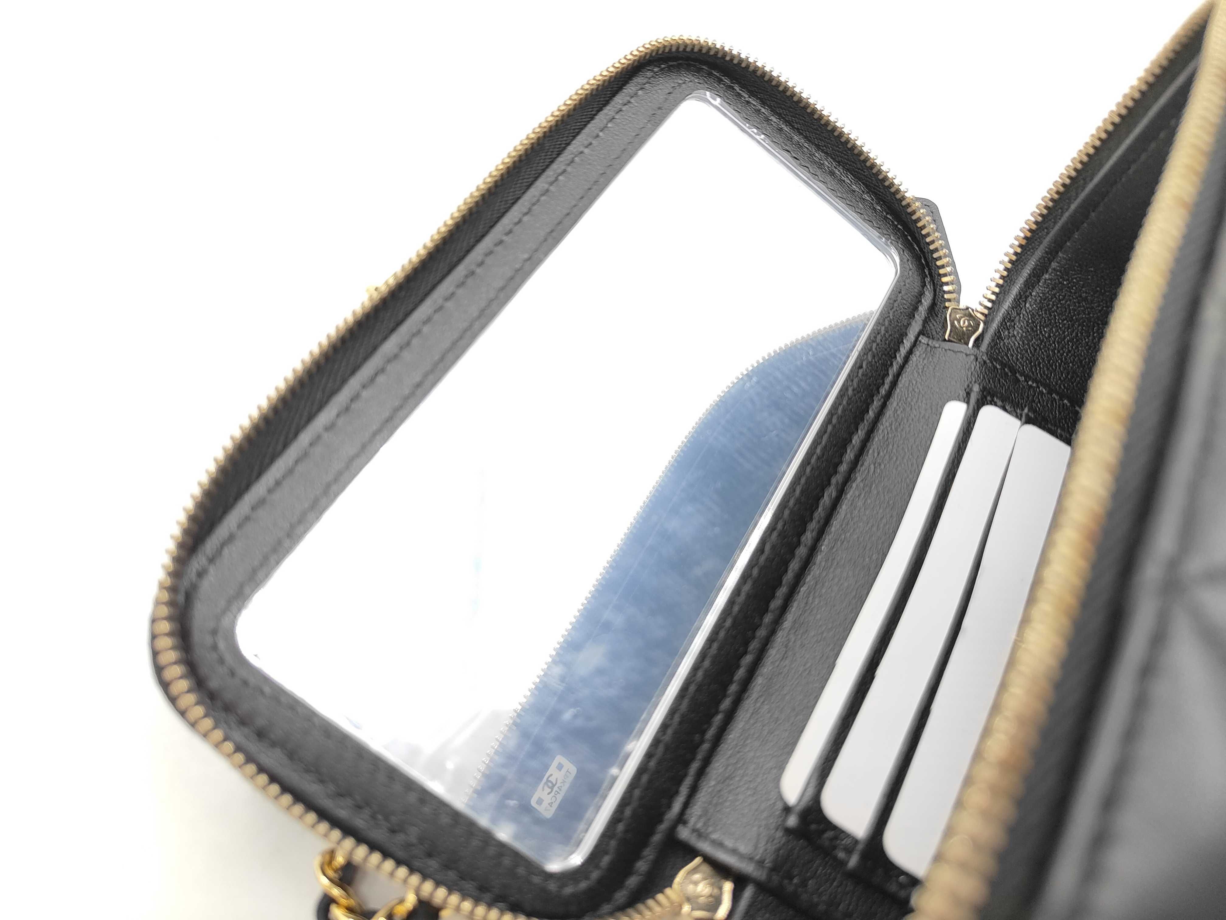 Matelassé Chain Shoulder Camera Bag, Black Lambskin, Playing Card Motif Shoulder Bag — view 10
