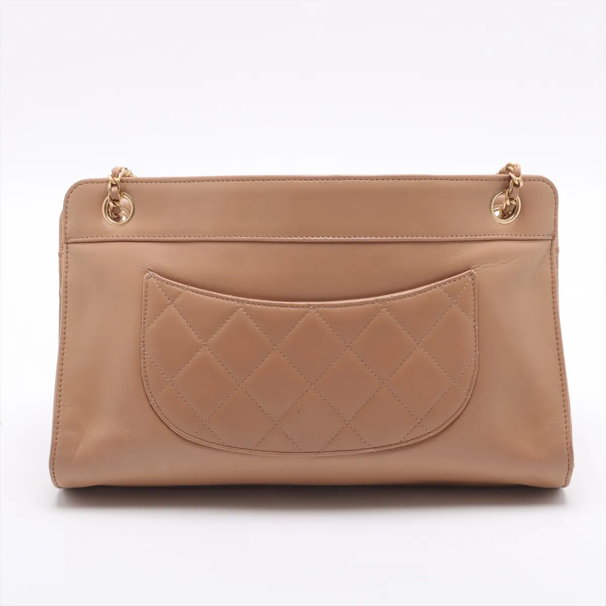 Matelasse leather chain shoulder bag brown gold hardware 15750441 15th series — view 2