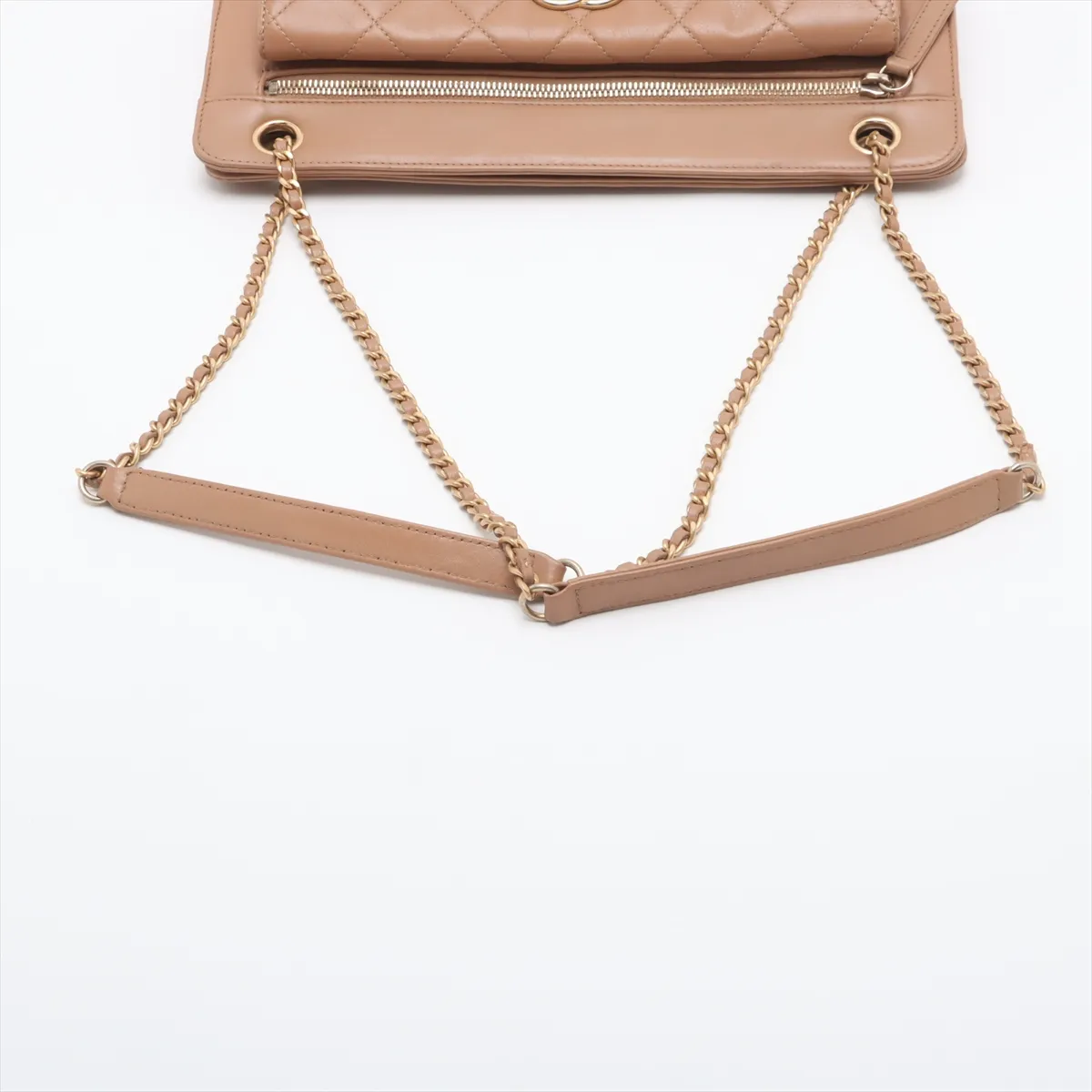 Matelasse leather chain shoulder bag brown gold hardware 15750441 15th series — view 5