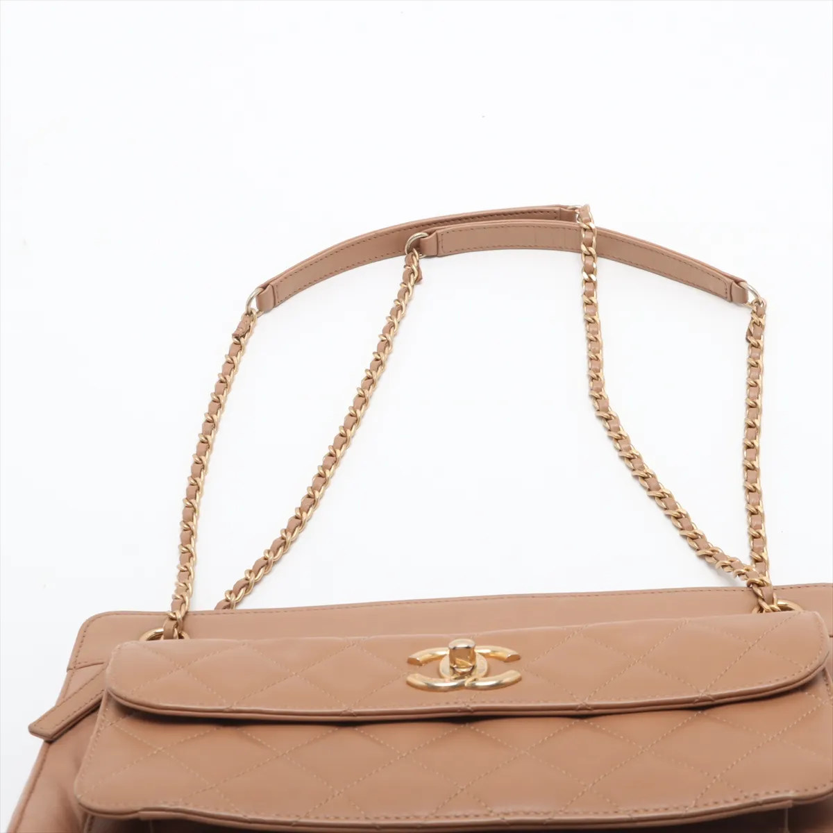 Matelasse leather chain shoulder bag brown gold hardware 15750441 15th series — view 6