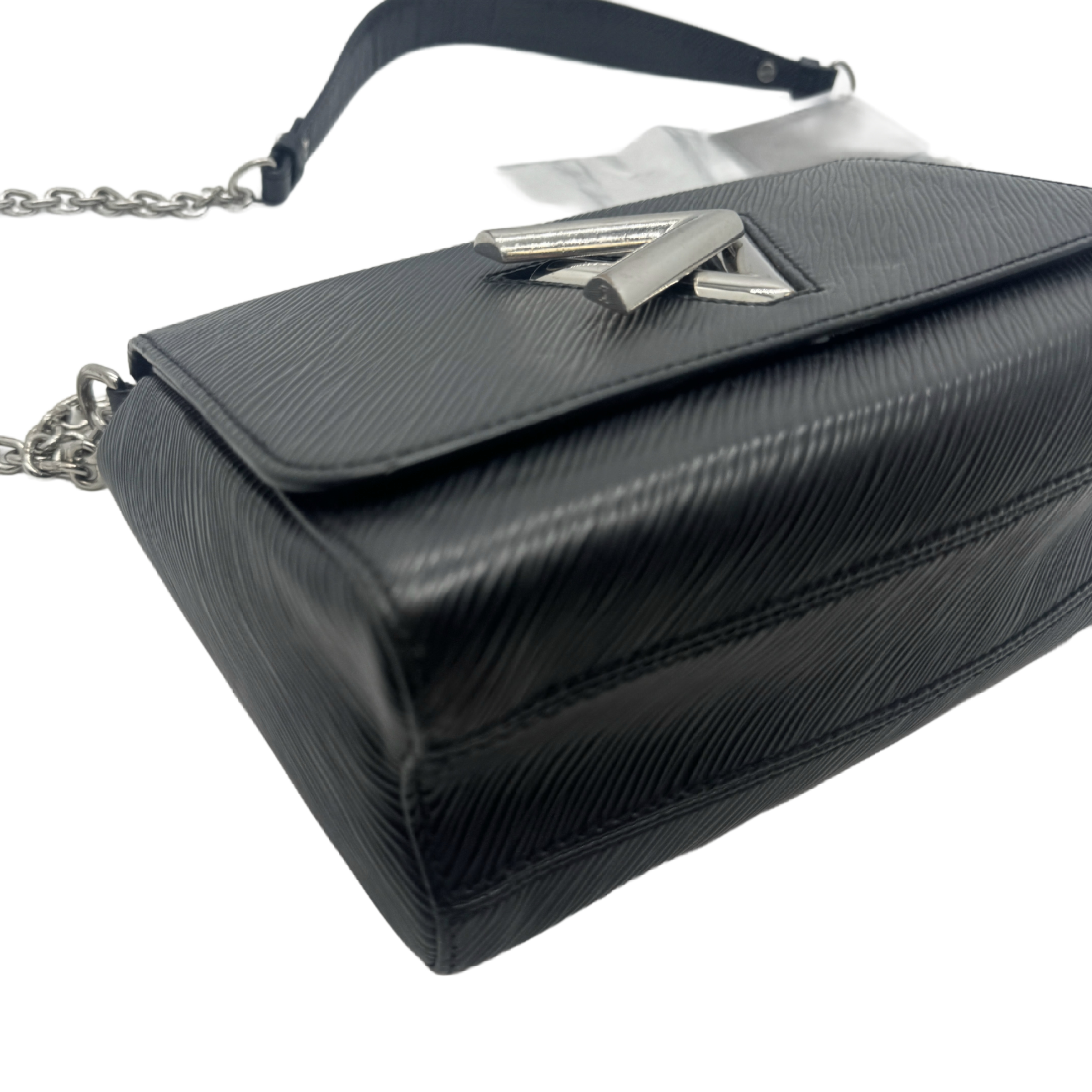 Epi Twist Chain Shoulder Bag, Noir Black with Silver Hardware (Shoulder Bag) — view 3