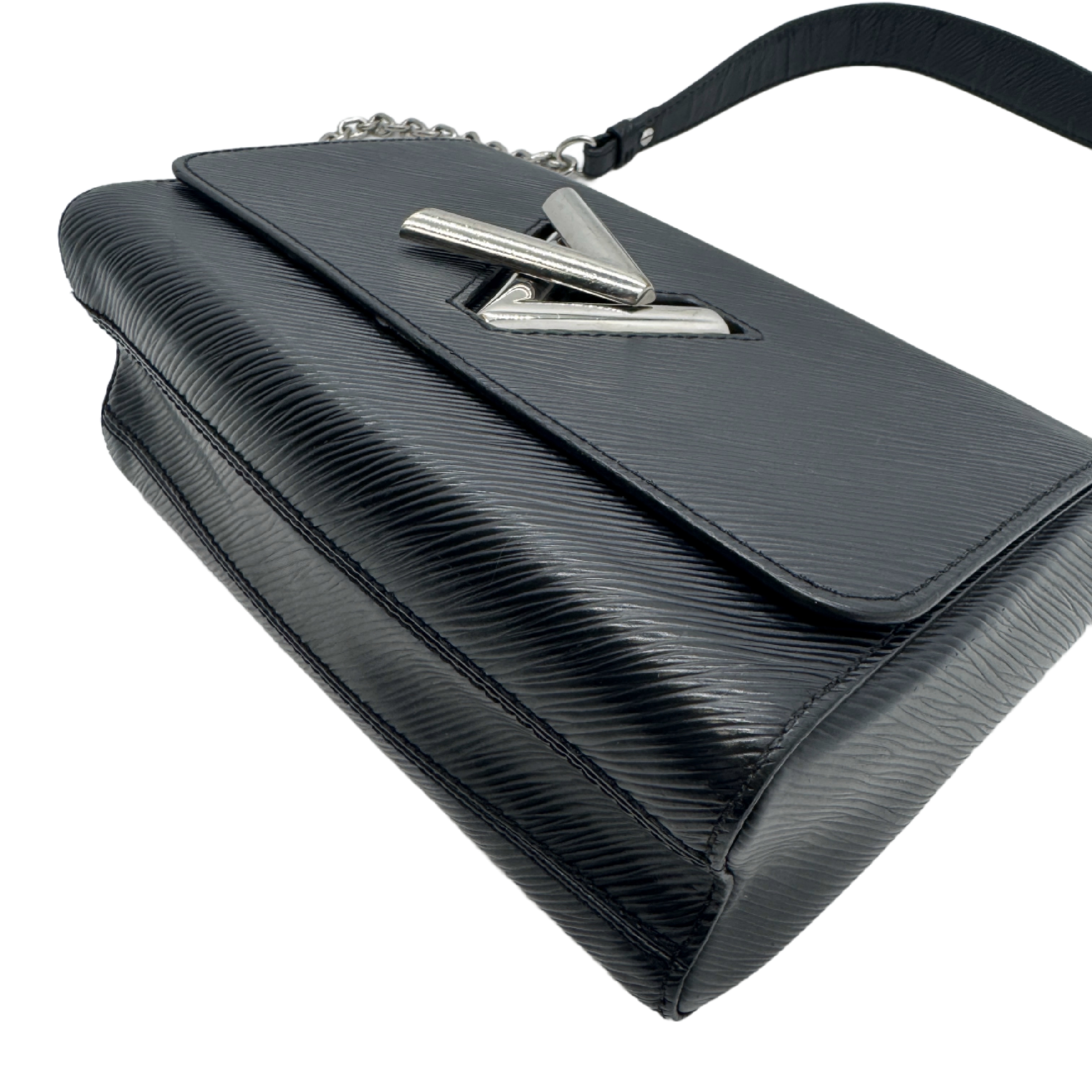 Epi Twist Chain Shoulder Bag, Noir Black with Silver Hardware (Shoulder Bag) — view 4