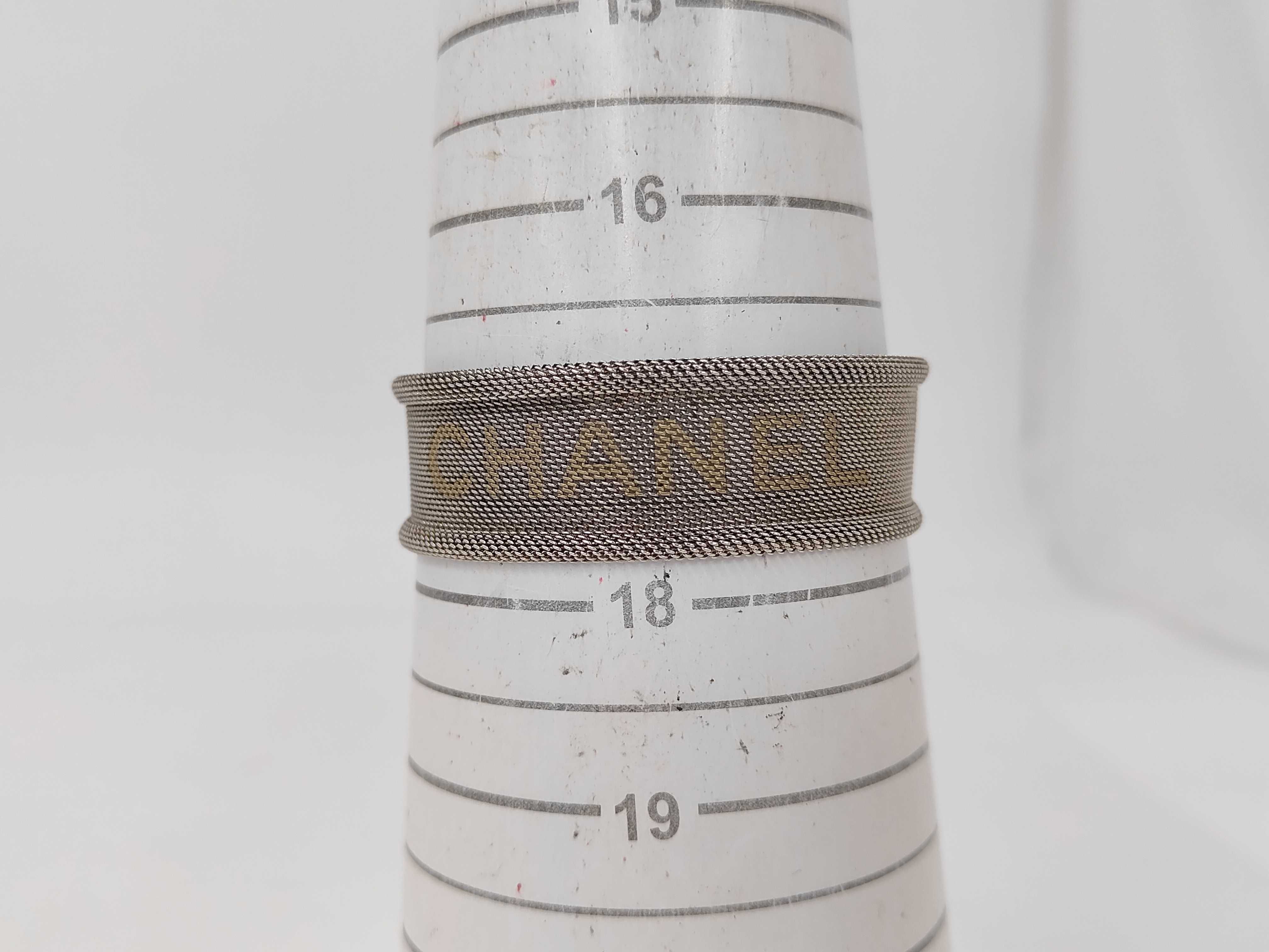 logo silver bangle bracelet/bangle — view 3