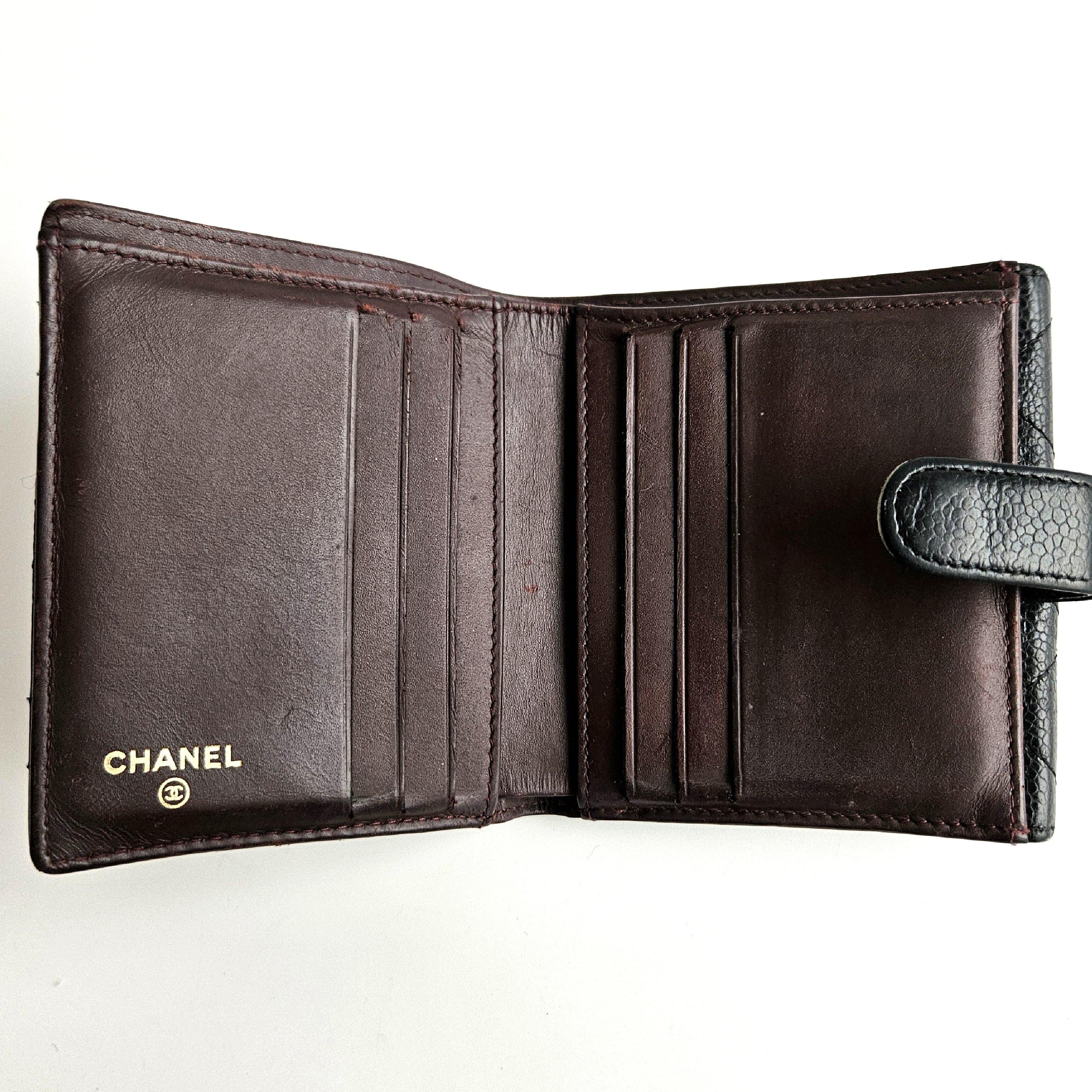 Matelassé Caviar Skin Compact Wallet, Bi-fold Wallet — view 4