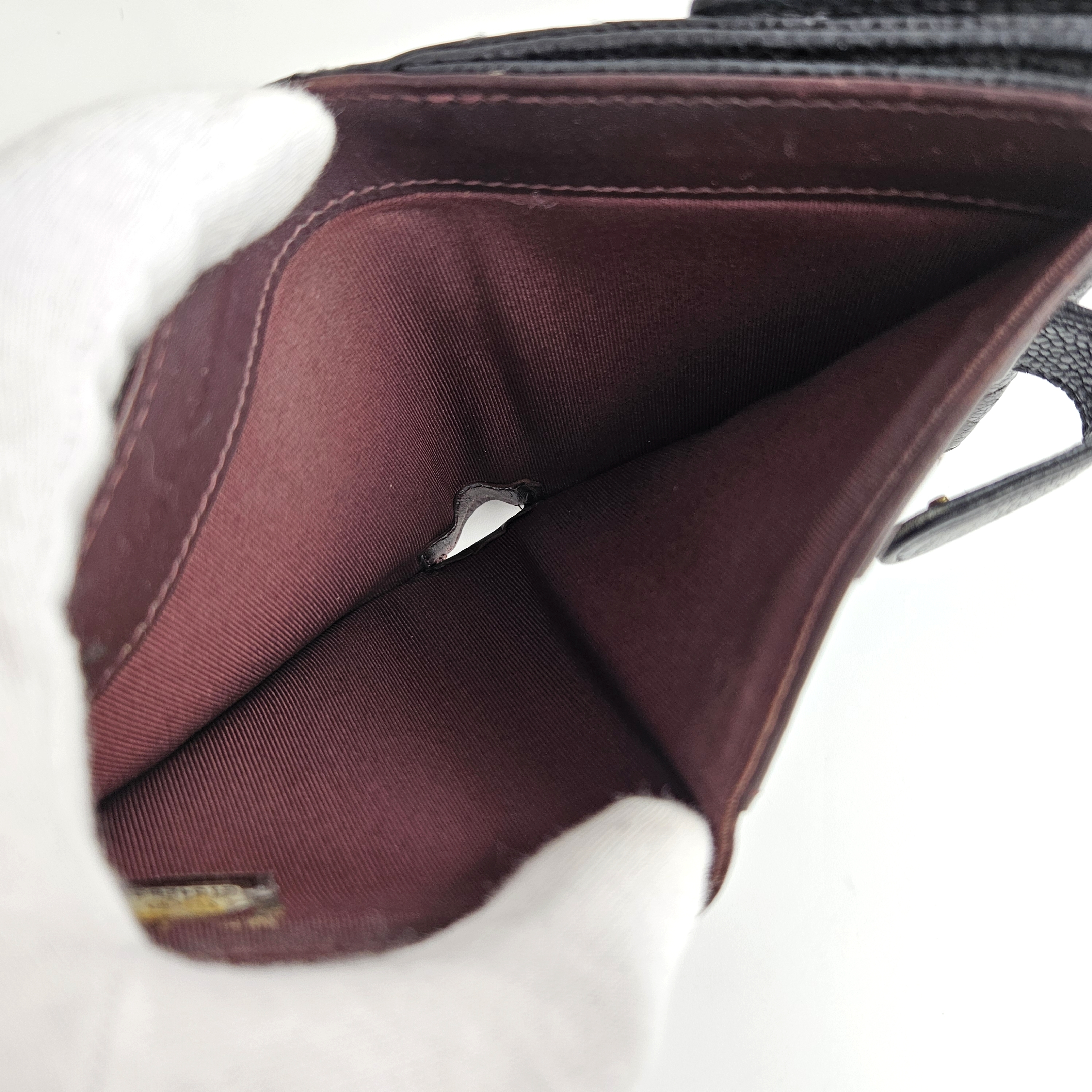 Matelassé Caviar Skin Compact Wallet, Bi-fold Wallet — view 7
