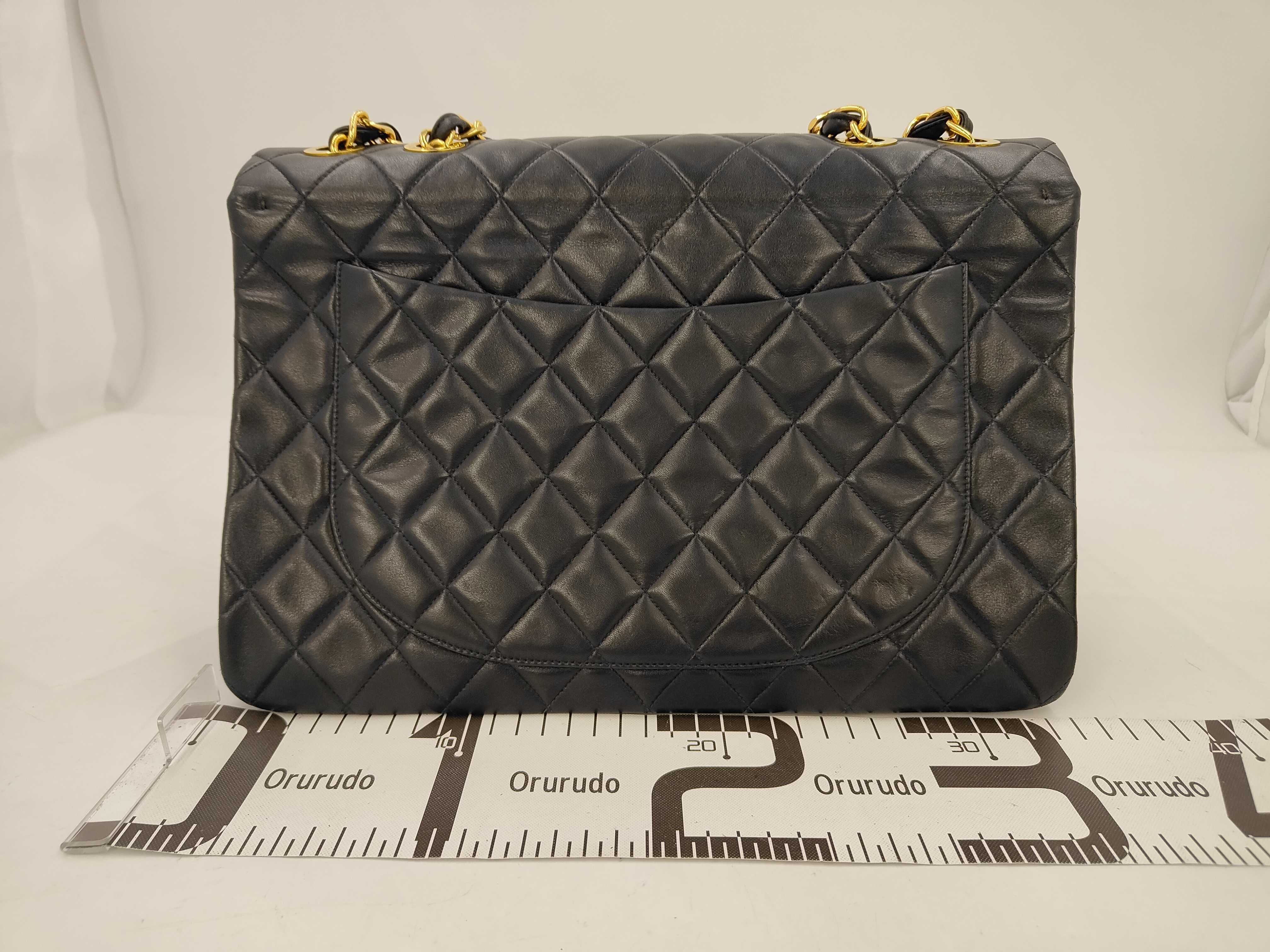 Lambskin Large Matelassé 34 Black with Gold Hardware - Handbag with Card, Seal, and Dust Bag — view 2