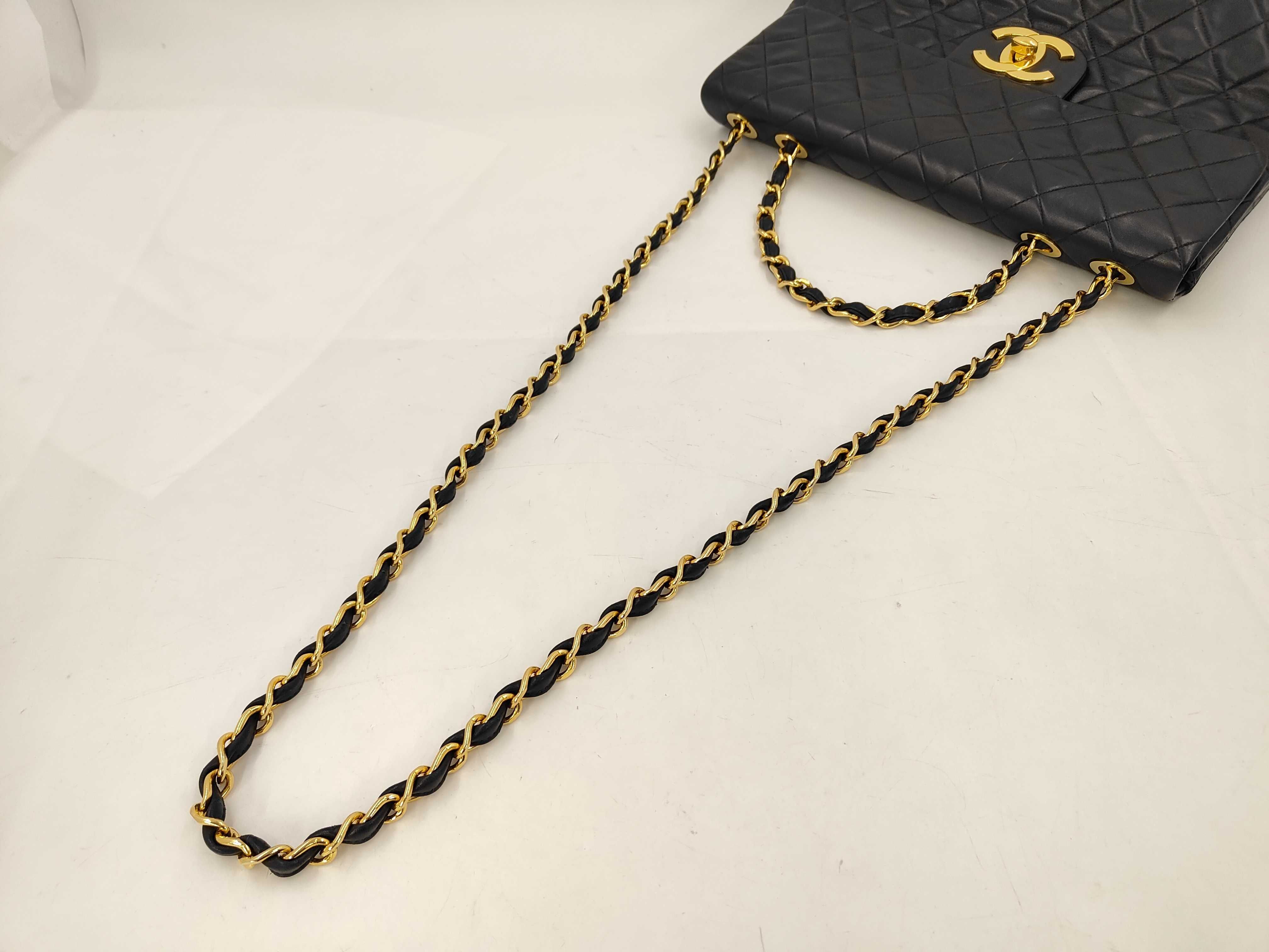 Lambskin Large Matelassé 34 Black with Gold Hardware - Handbag with Card, Seal, and Dust Bag — view 3