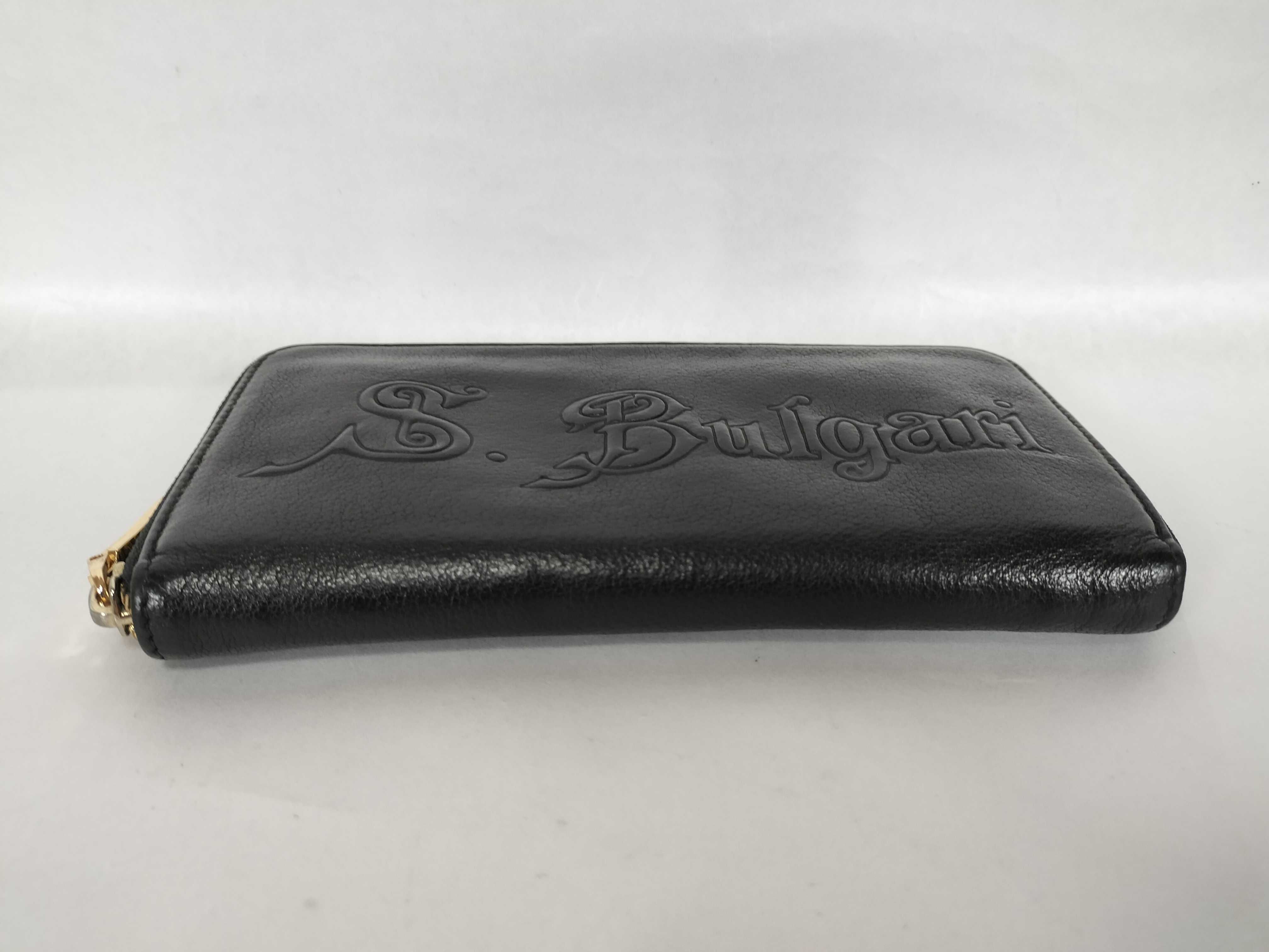Bulgari Leather Round Zip Long Wallet — view 6