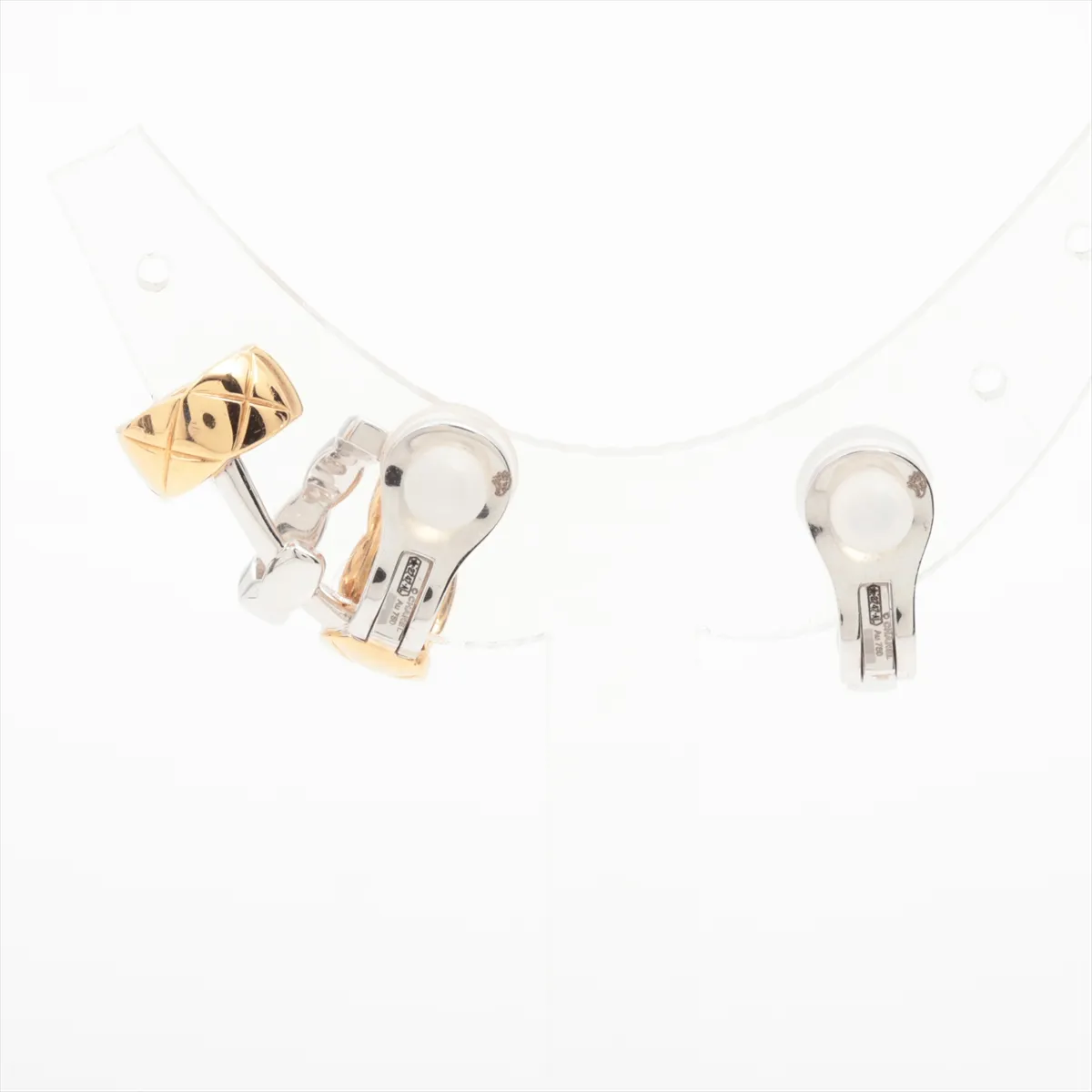 Coco Crush Diamond Earrings, 750 (Yellow Gold x White Gold), 7.8g, DM6516, Metal — view 2