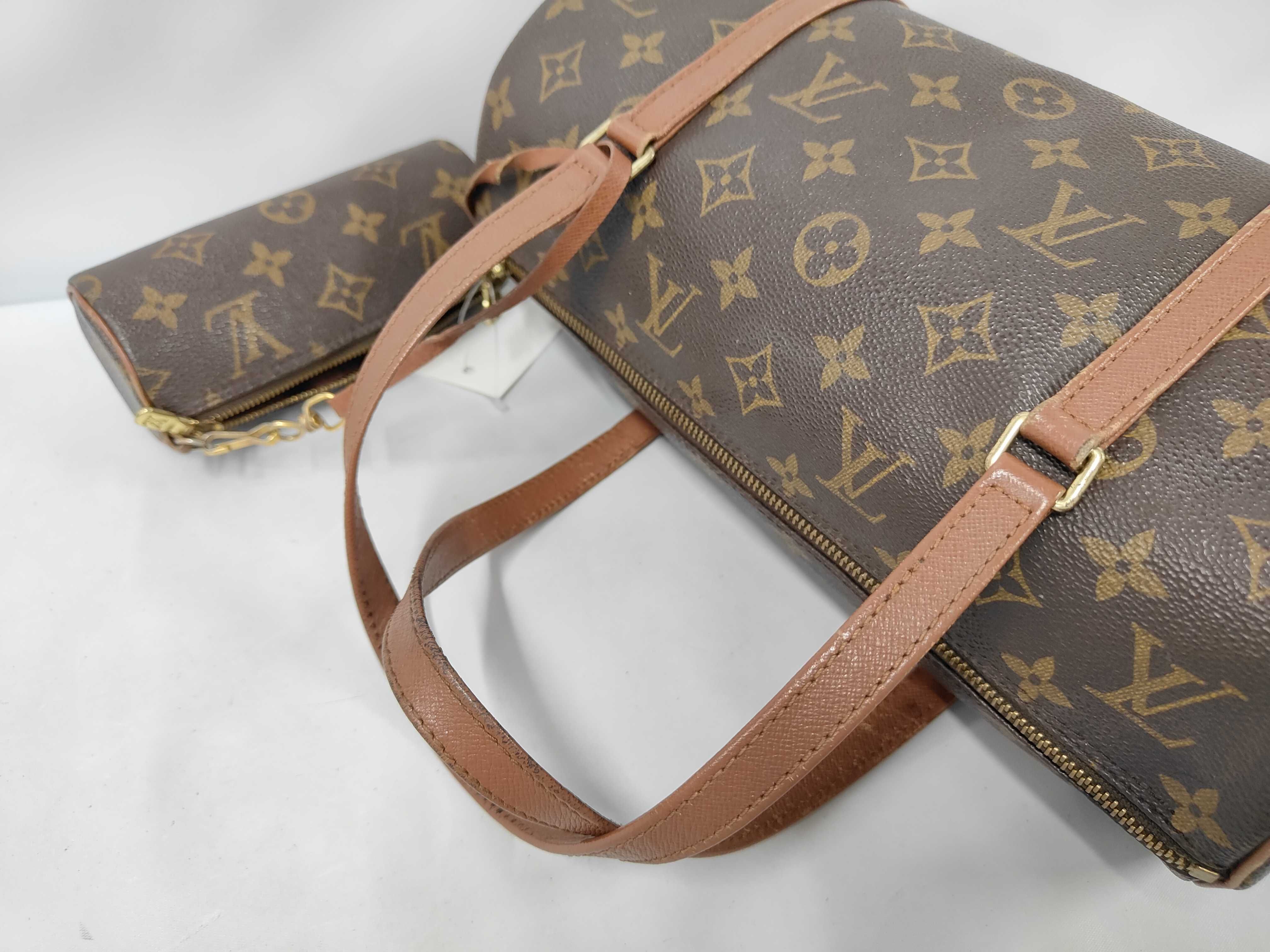 Monogram Old Papillon Tote Bag with Small Pouch — view 5