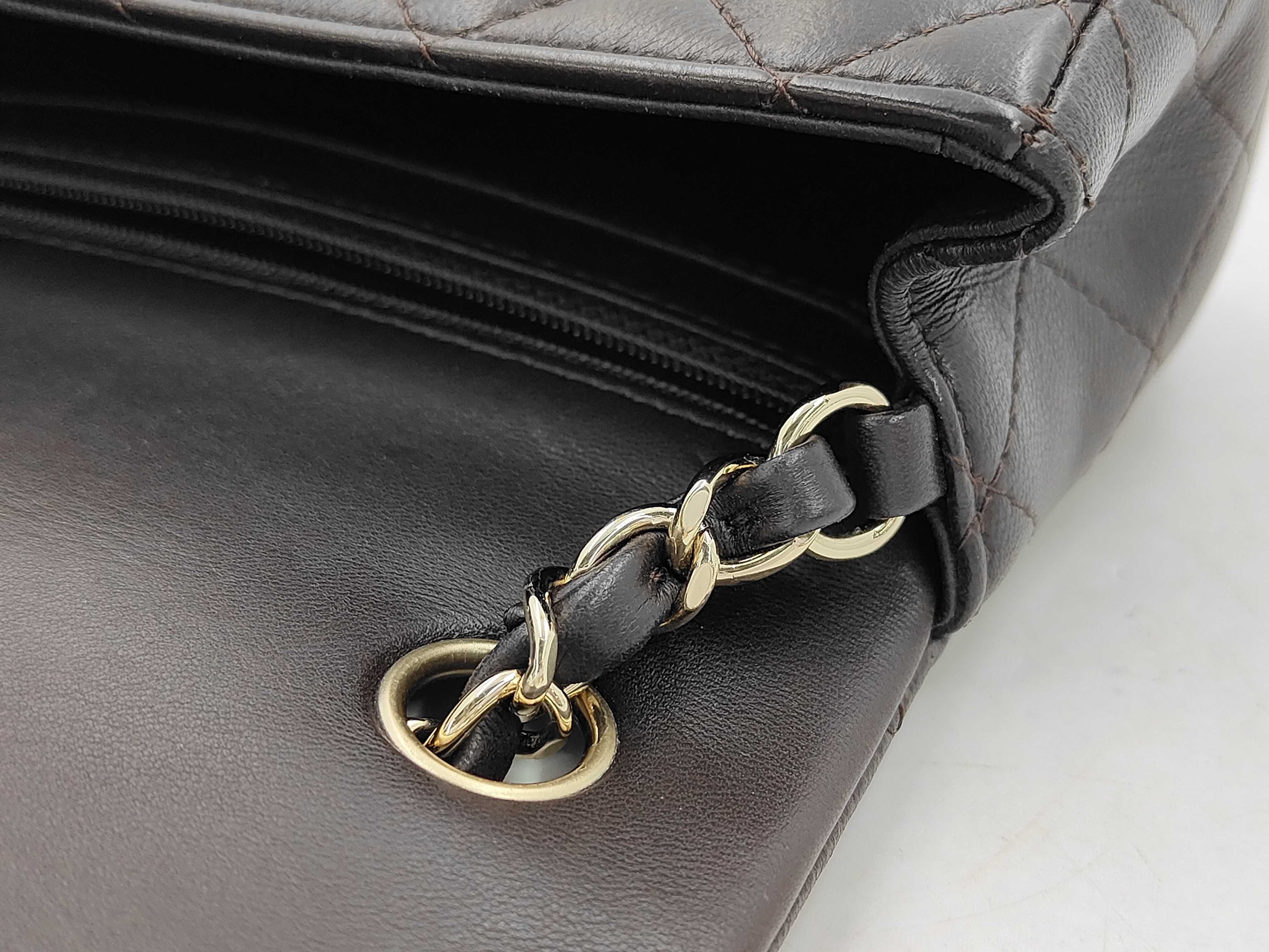 BAG LAMBSKIN CLASSIC FLAP MINI RECTANGLE BROWN MICROCHIPPED 20CM Shoulder Bag — view 5