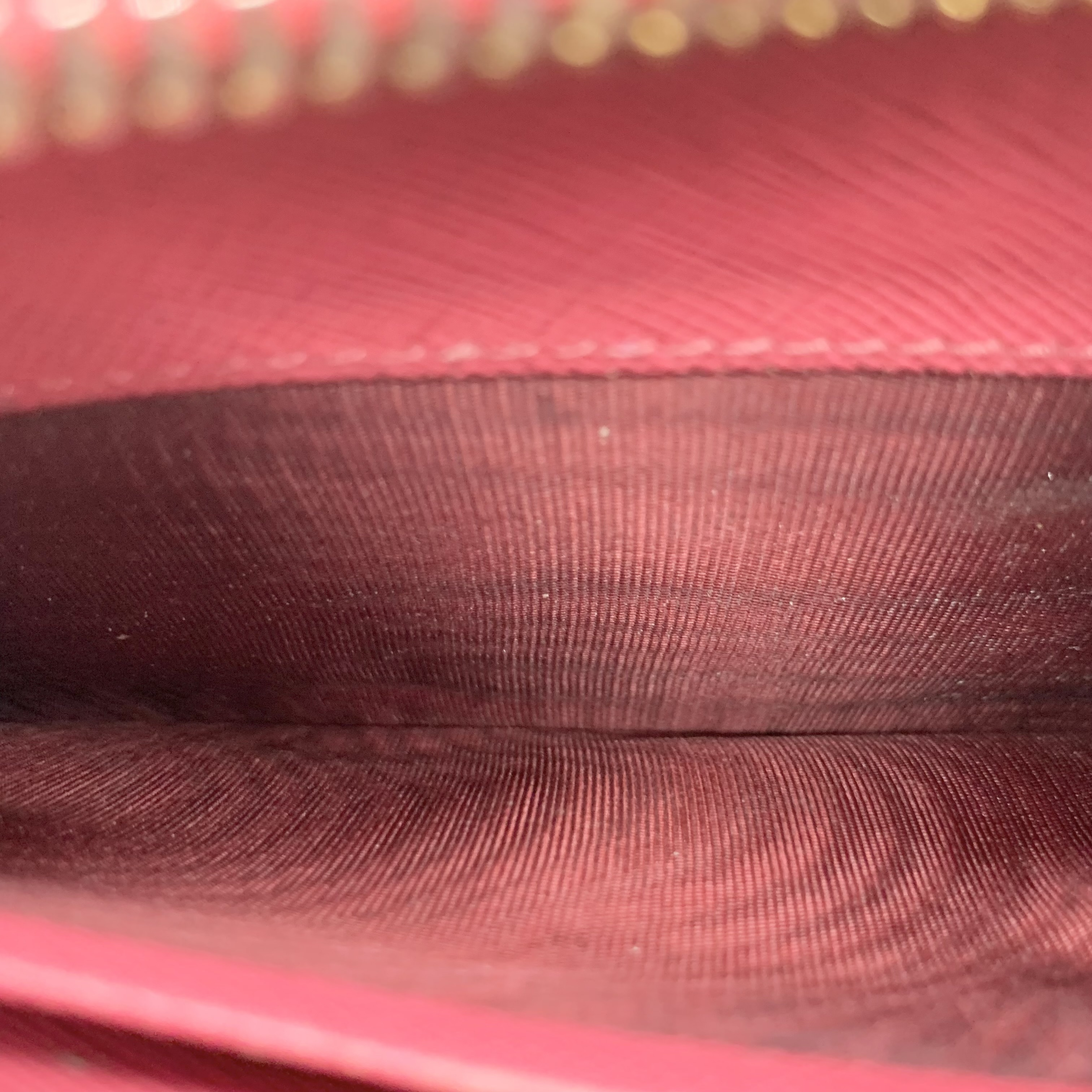 Saffiano Round Zip Long Wallet, Red — view 6