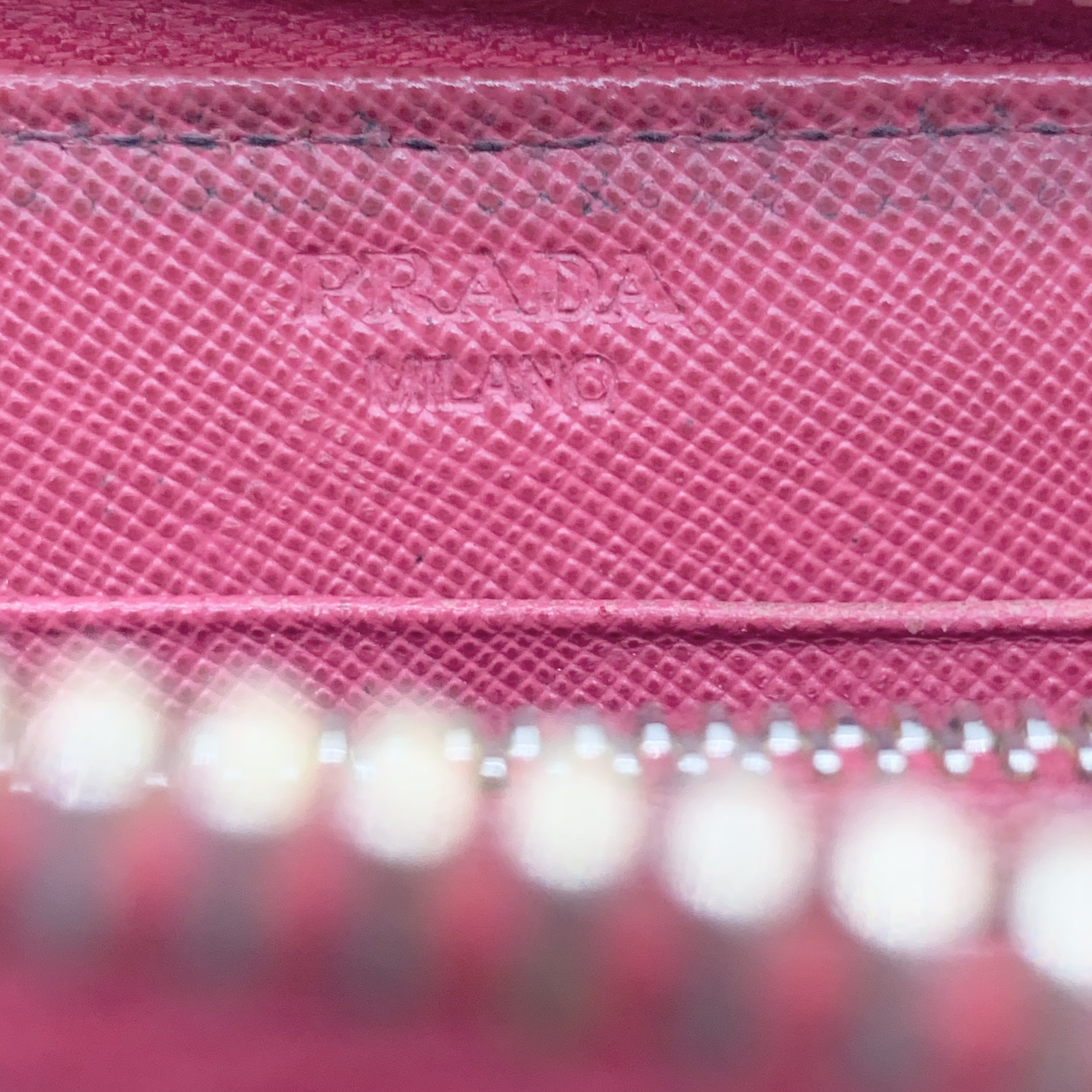 Saffiano Round Zip Long Wallet, Red — view 8