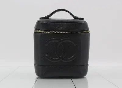 Caviar Skin Vanity Handbag (Serial Number 7) - Includes Cards, Seals, and Bag.