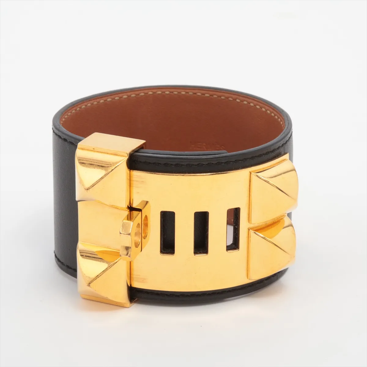 Collier de Chien O:2011 Bracelet S GP x Leather Black x Gold — view 2