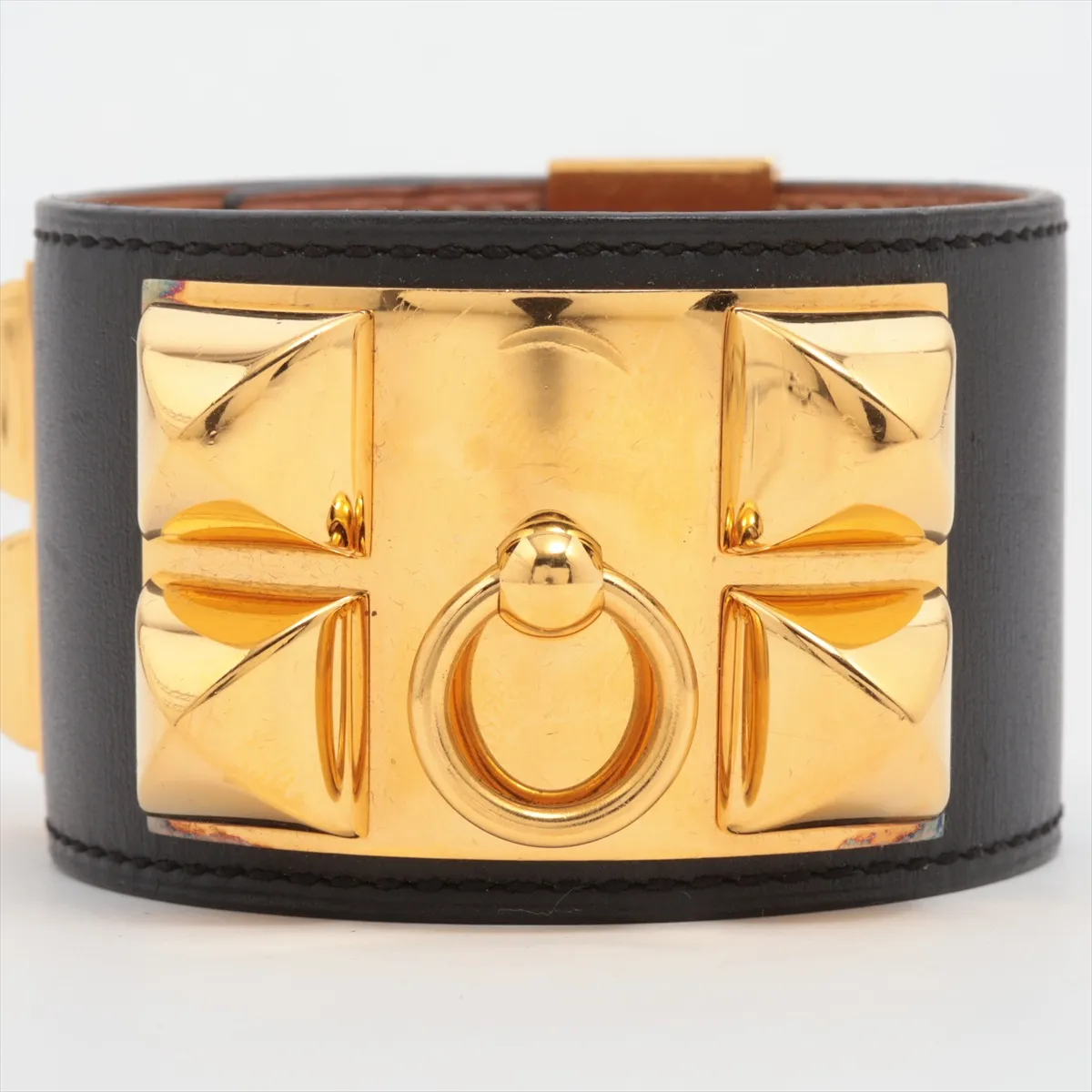 Collier de Chien O:2011 Bracelet S GP x Leather Black x Gold — view 3