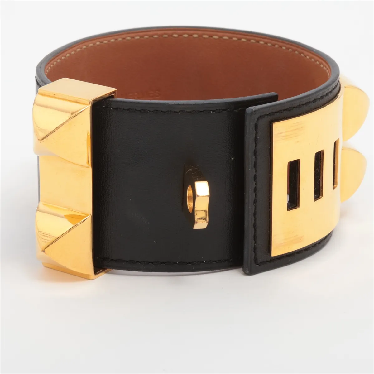 Collier de Chien O:2011 Bracelet S GP x Leather Black x Gold — view 5