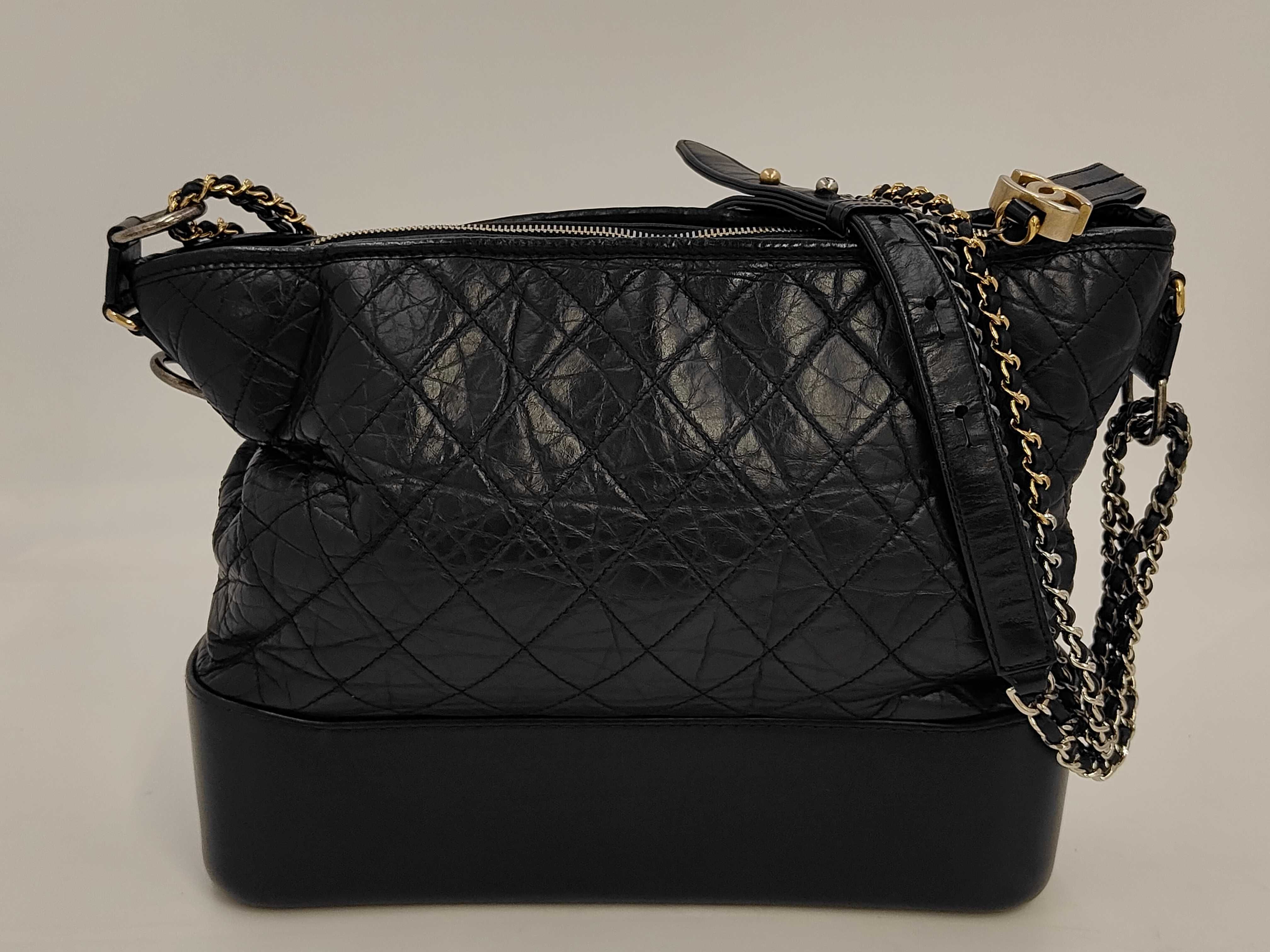Gabrielle de Hoho Medium Black Aged Calf Leather Shoulder Bag (No. 24, A93824)