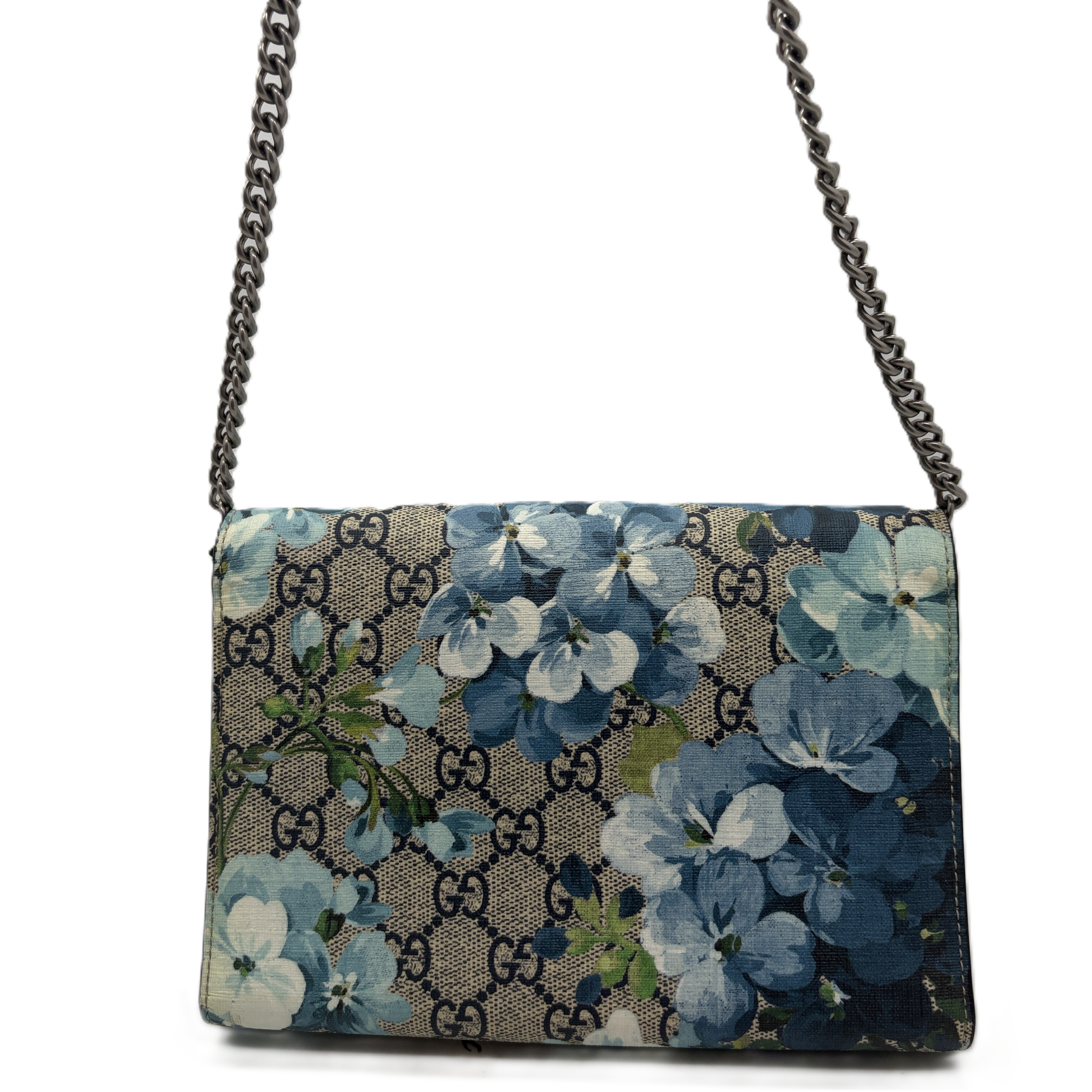 Dionysus GG Supreme Blue Flower Print Chain Shoulder Bag — view 2