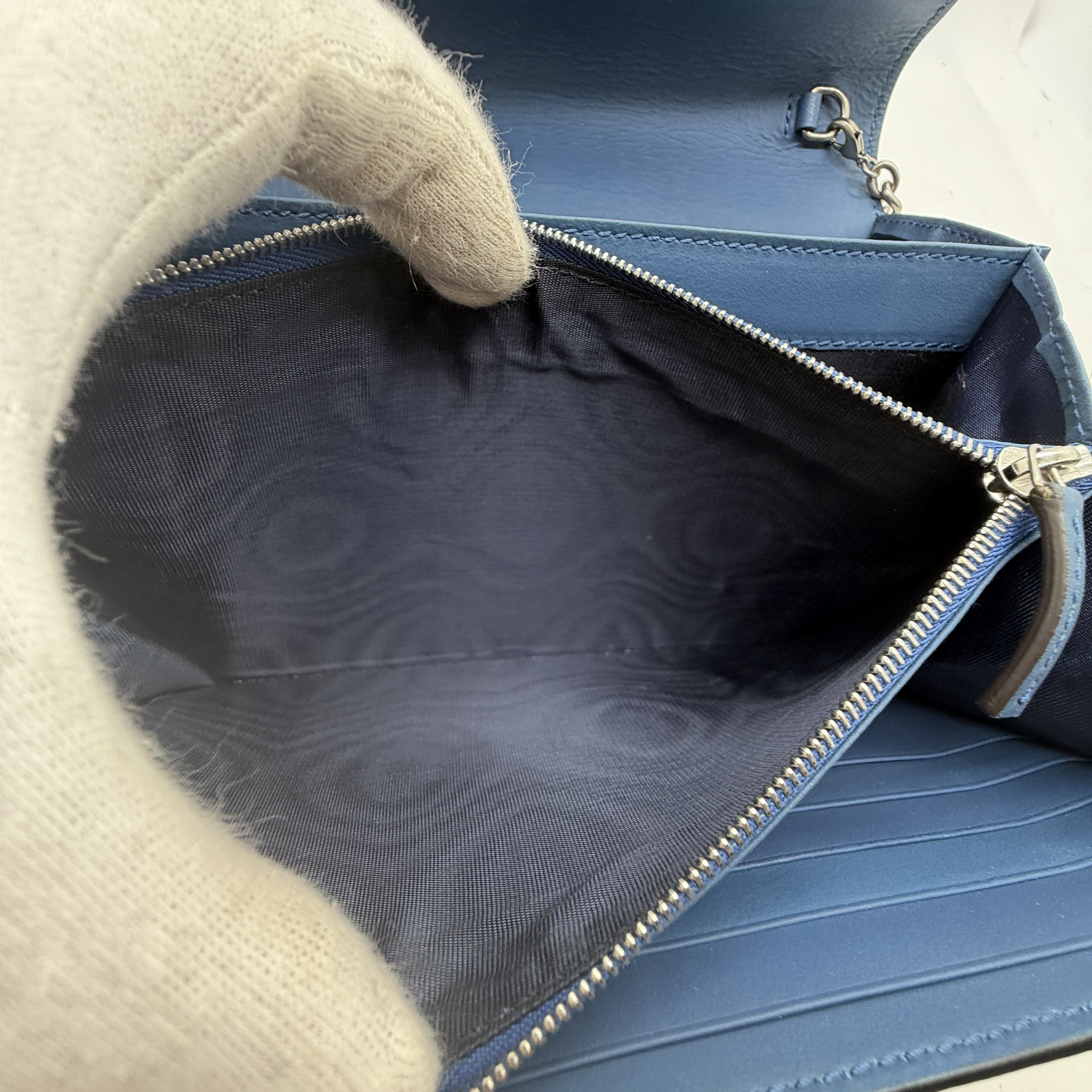 Dionysus GG Supreme Blue Flower Print Chain Shoulder Bag — view 14