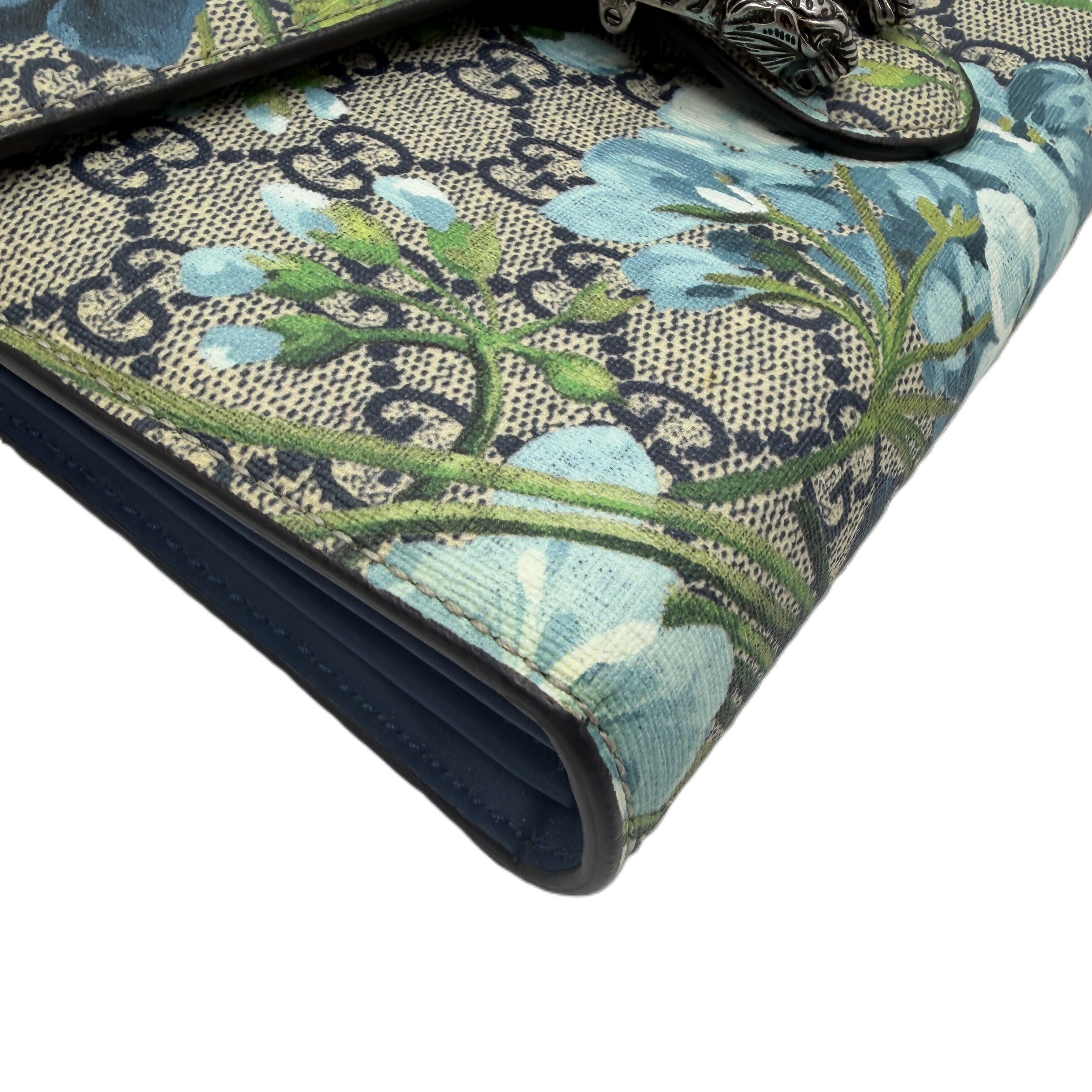 Dionysus GG Supreme Blue Flower Print Chain Shoulder Bag — view 5