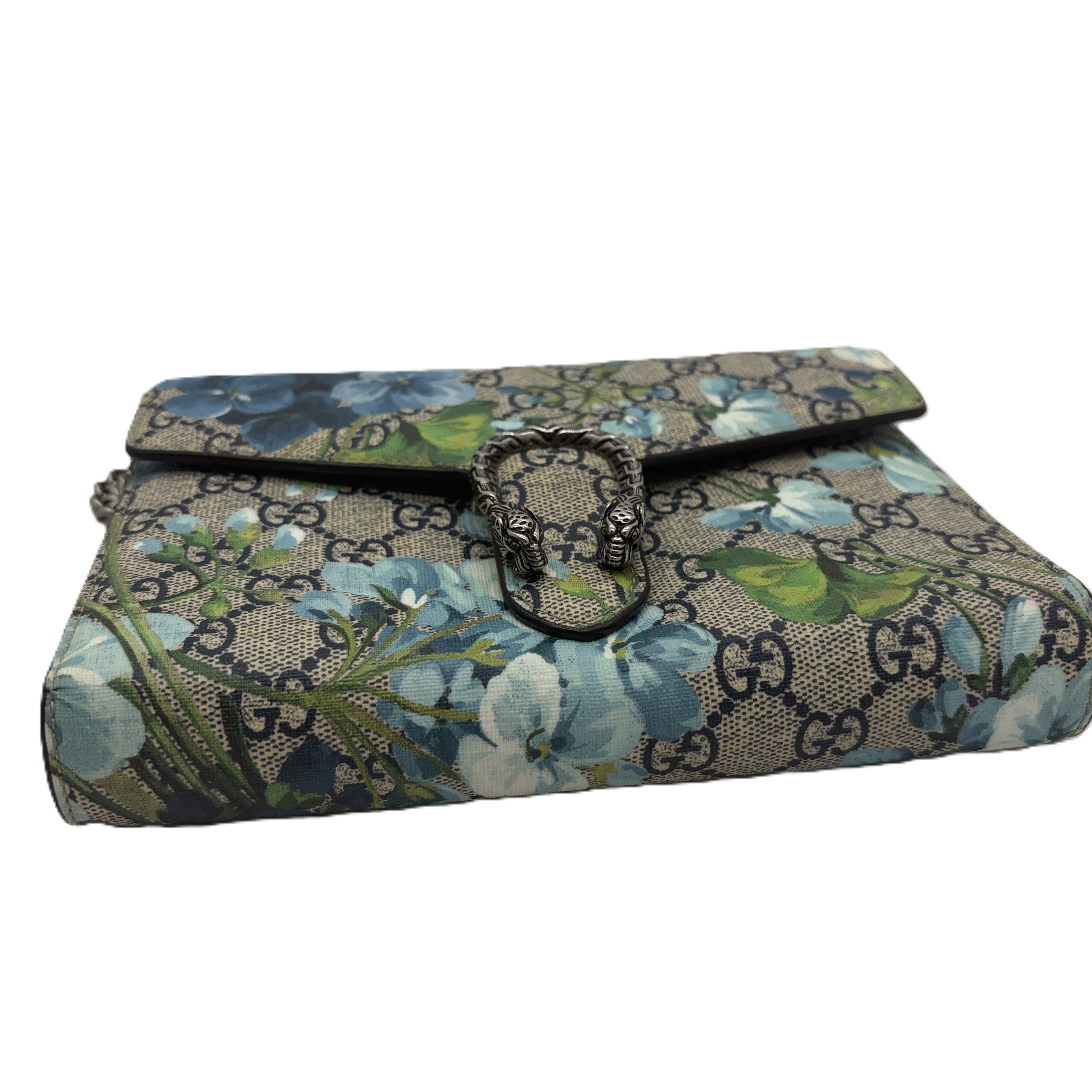 Dionysus GG Supreme Blue Flower Print Chain Shoulder Bag — view 6
