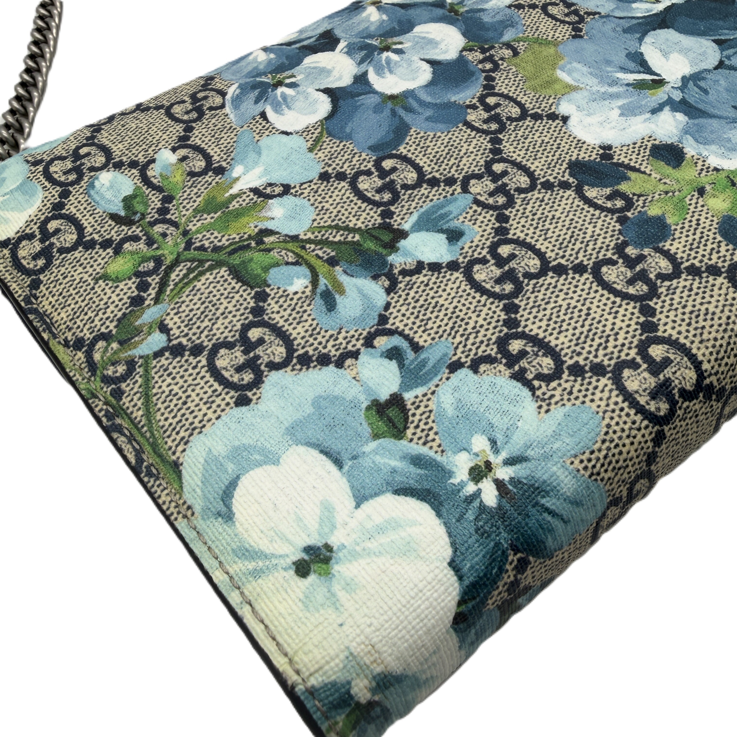 Dionysus GG Supreme Blue Flower Print Chain Shoulder Bag — view 8