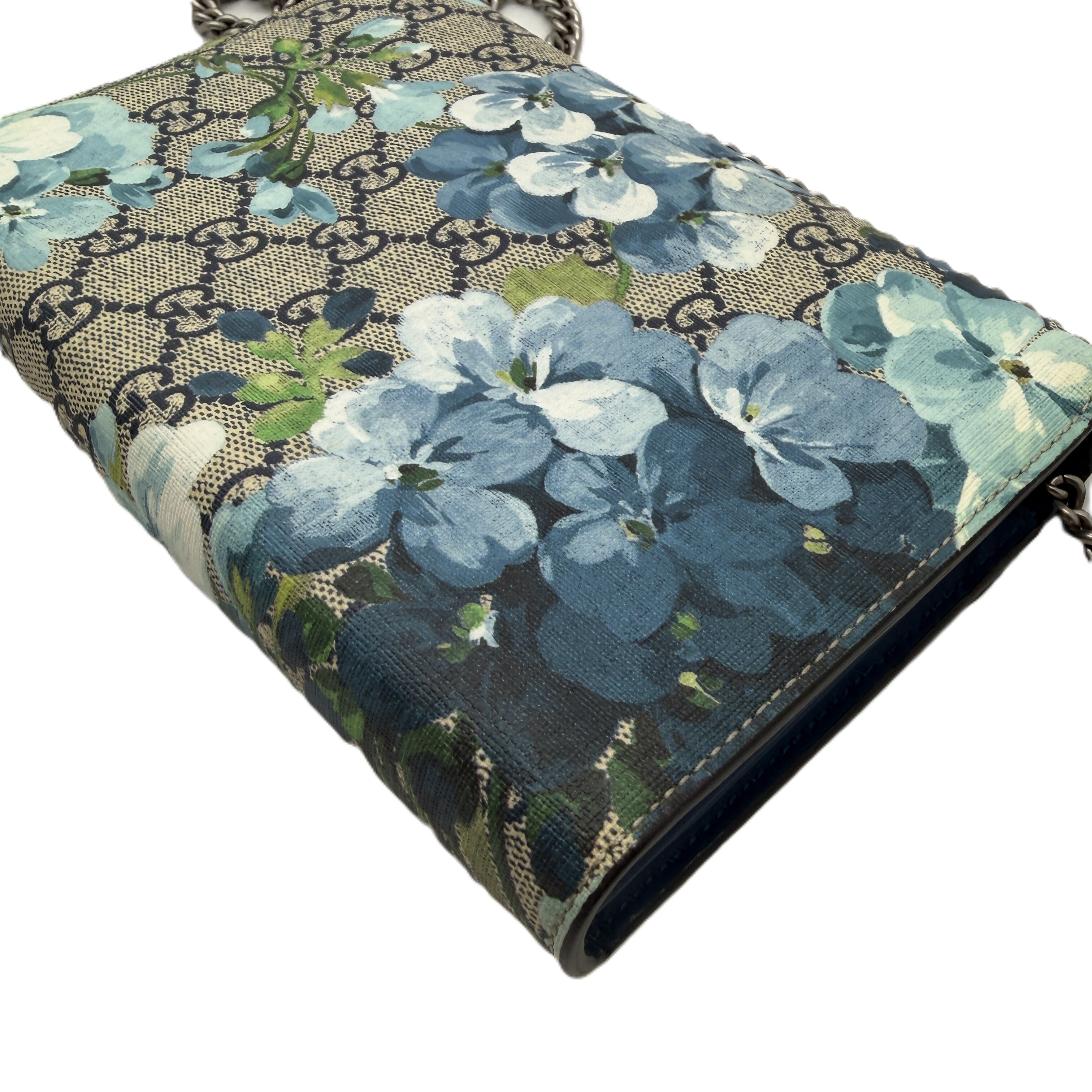 Dionysus GG Supreme Blue Flower Print Chain Shoulder Bag — view 9