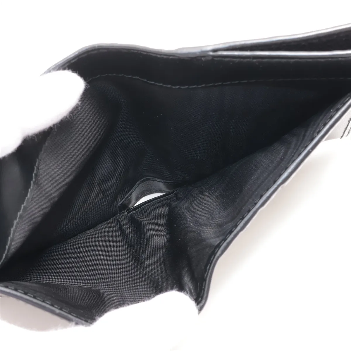 Vitello Dino Leather Compact Wallet Black — view 4